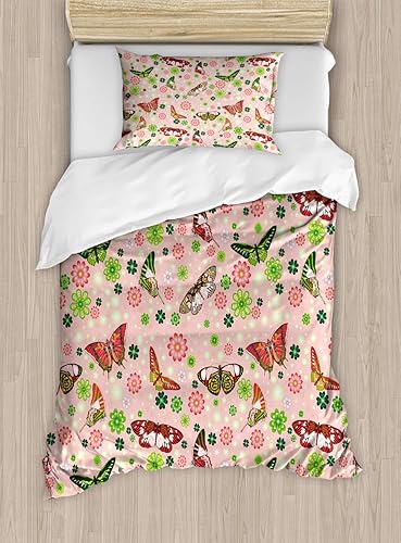 Miniatura 271 de Ambesonne Juego de funda de edredón de pesca, lubina de boca grande atrapando un bocado en espray de agua, imagen salvaje, juego de cama decorativo