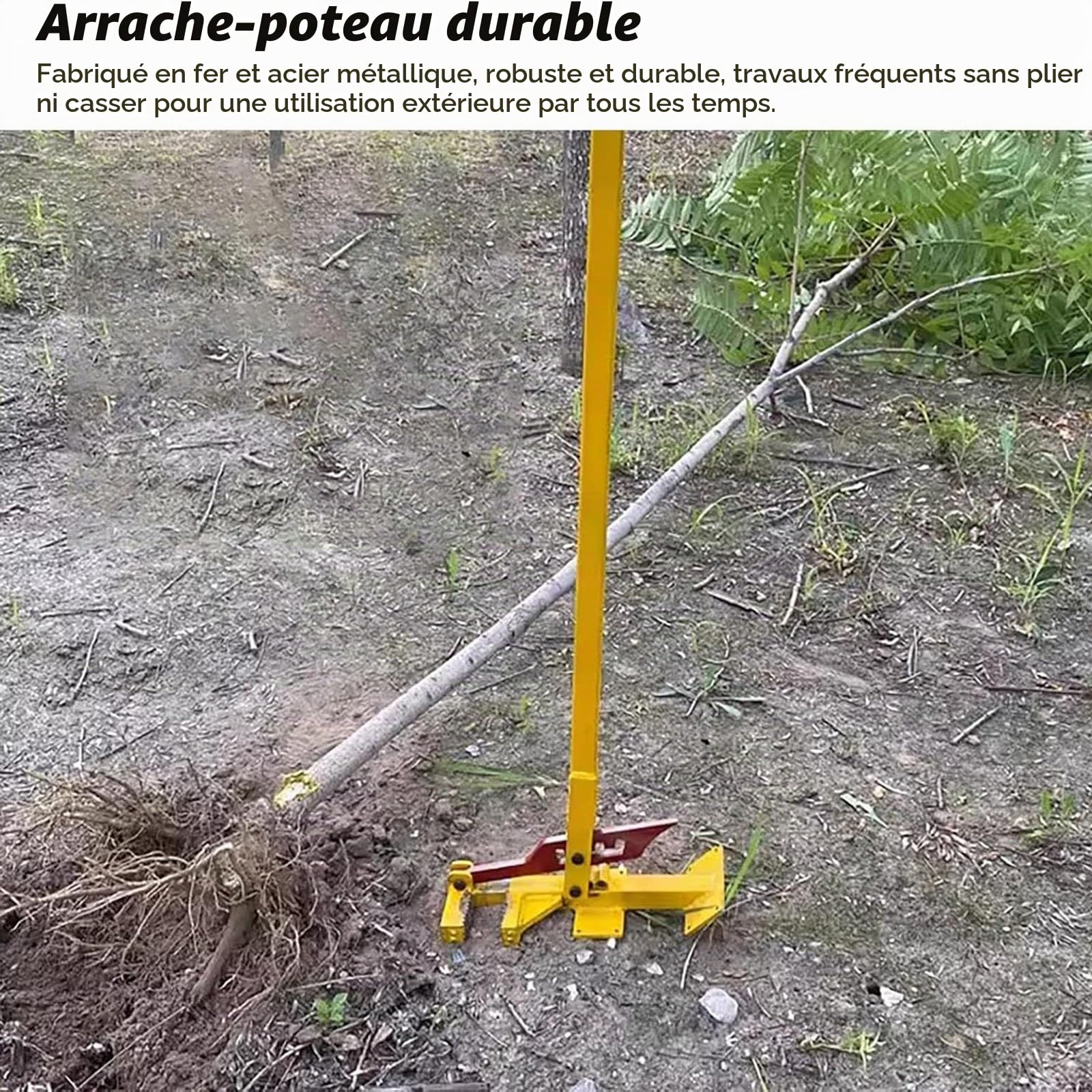 Générique Arrache Souche avec Mâchoire Réglable À 4 Positions,Extracteur Arrache-Souche De Grande Taille À Haut Levier,Outil De Retrait De Piquet Métallique pour Arbres/Arbustes/Vignes