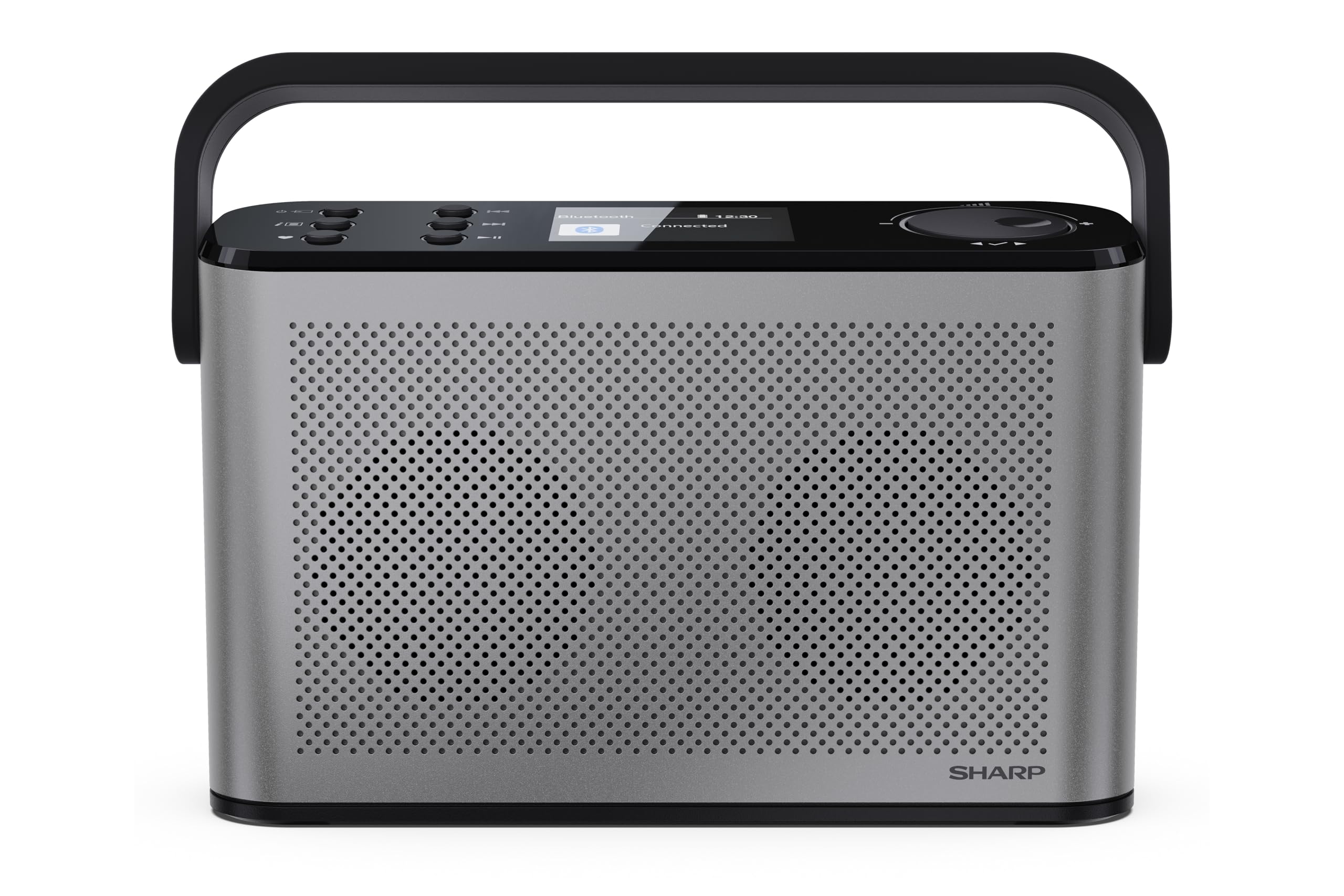 Sharp Osaka Przenośne radio cyfrowe DR-P540(GY) – radio DAB+/FM z Bluetooth 5.3, BestTune™, kolorowy wyświetlacz 2,4″, głośniki stereo, akumulator litowo-jonowy, zasilanie przez port USB (typ C