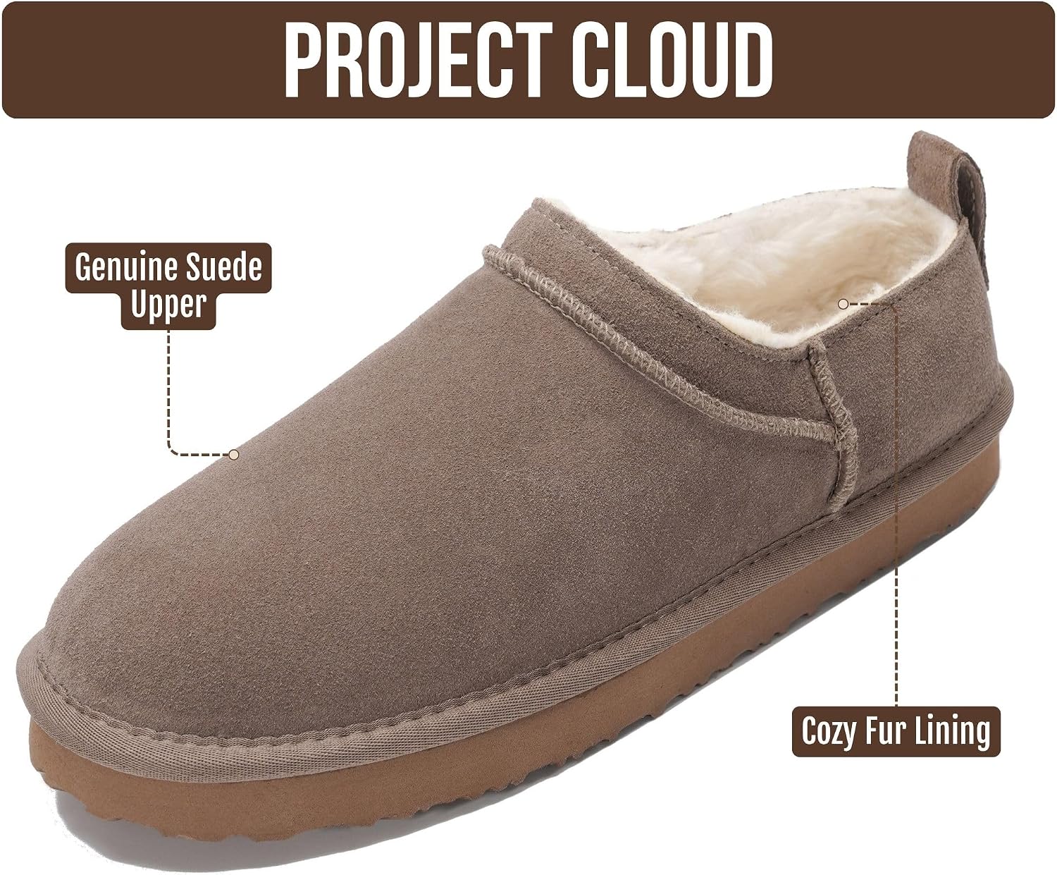 Project Cloud 100% Genuine Leather Micro Boots for Women – Water Resistant Womens Boots with Memory Foam Insole – Slip On Fall Shoes for Women 2026 for All-Day Comfort (Hipster)