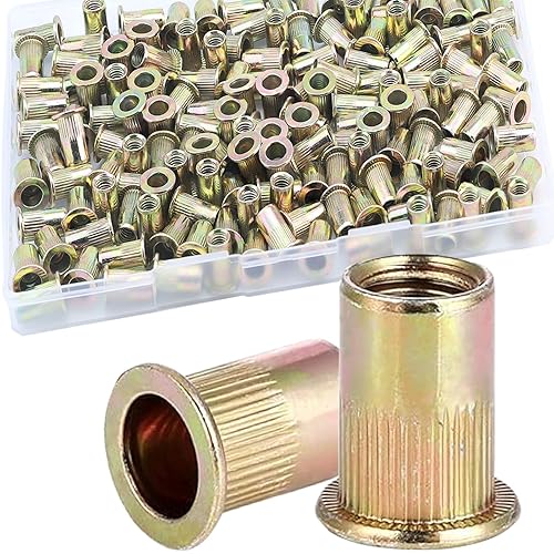 Miniatura 17 de Kits de tuercas remachables de acero inoxidable SAE y métrico JROUTH, surtido de 380 tuercas remachables y Nutsert, tamaños 8-32 10-24 1/4"-20