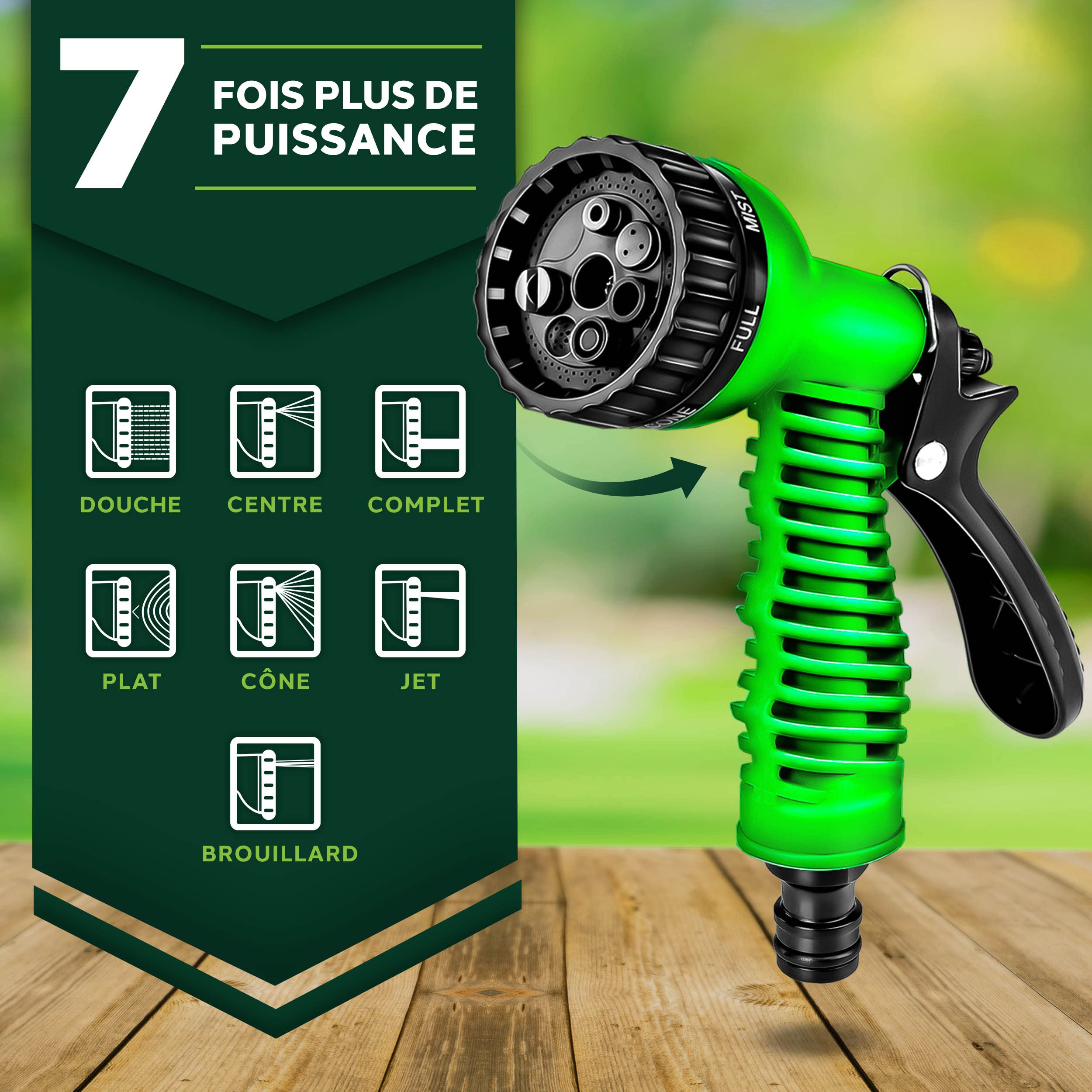 Tresko® Tuyau d’arrosage flexible et extensible pour le jardin 60m