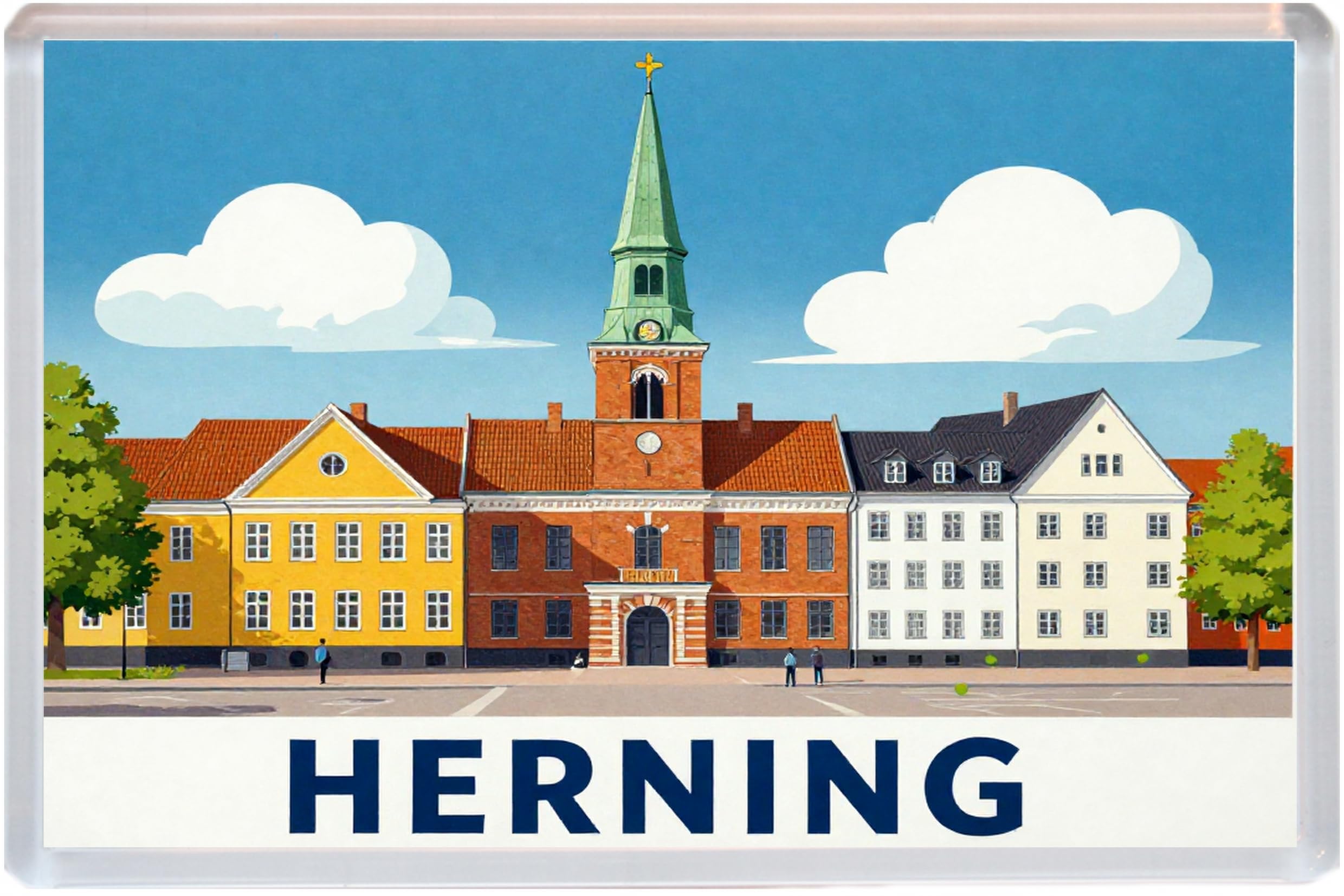 Herning - Denmark - Artistic Jumbo Fridge Magnet 96 x 67mm BBS26FM30
