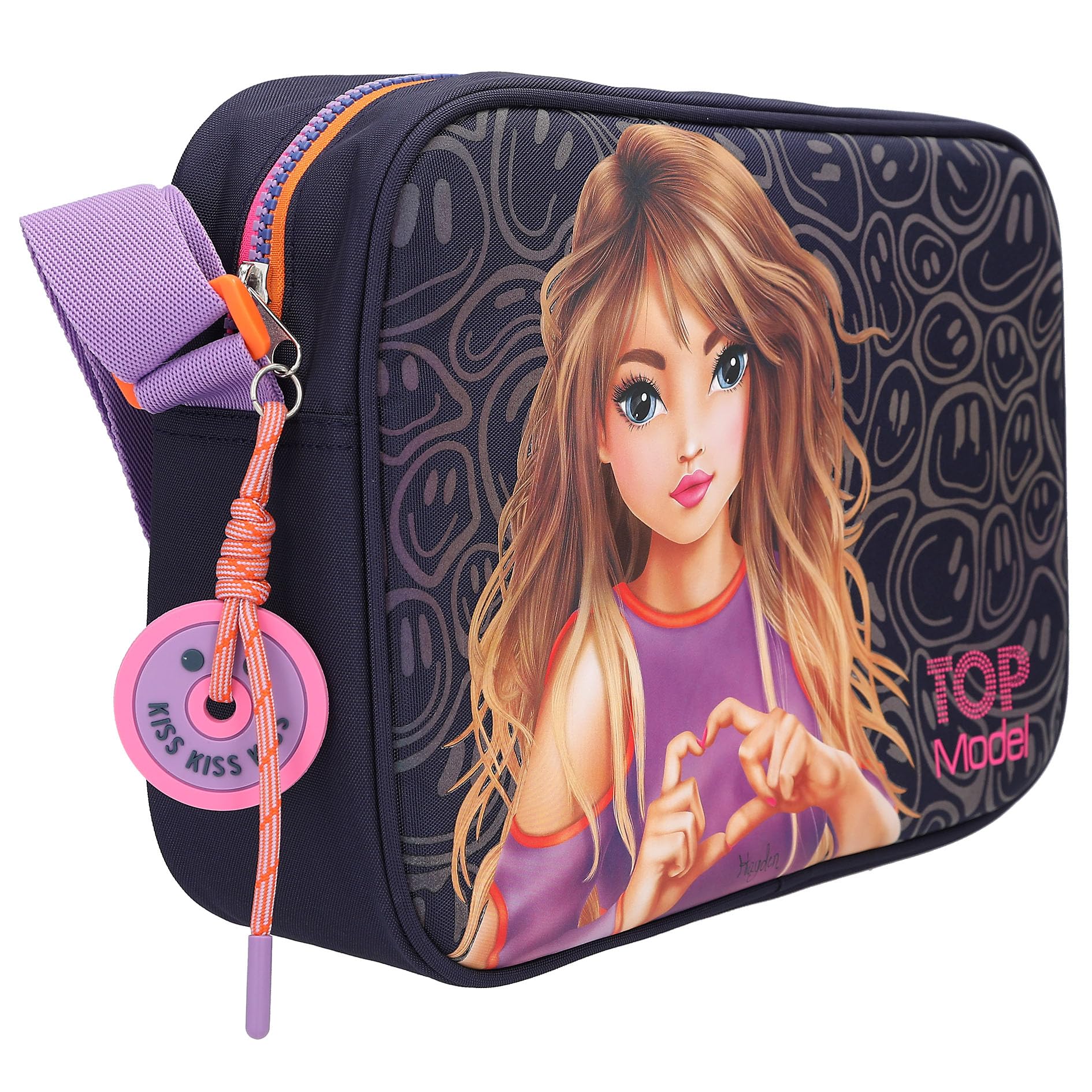 Depesche 12771 TOPModel Night Light - torba na ramię w kolorze ciemnoniebieskim z motywem modeli, torba z regulowanym paskiem na ramię