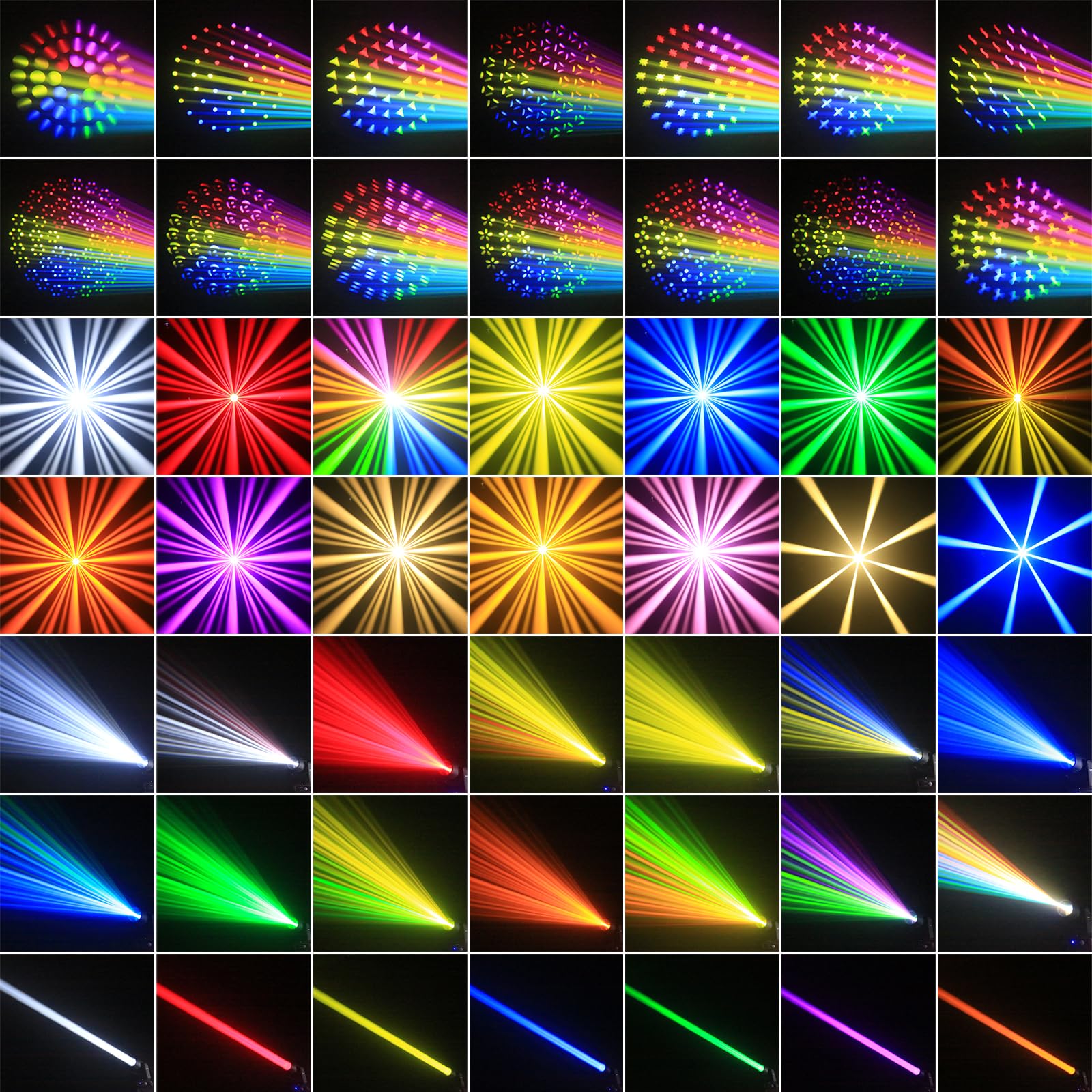2 pezzi Teste Mobili LED 295W Beam Mini illuminazione di scena 14 Colori 14 Gobos Prisma nebulizzazione Focus Luci Palcoscenico per DJ Discoteca Natale Club Spettacolo Bar Festa