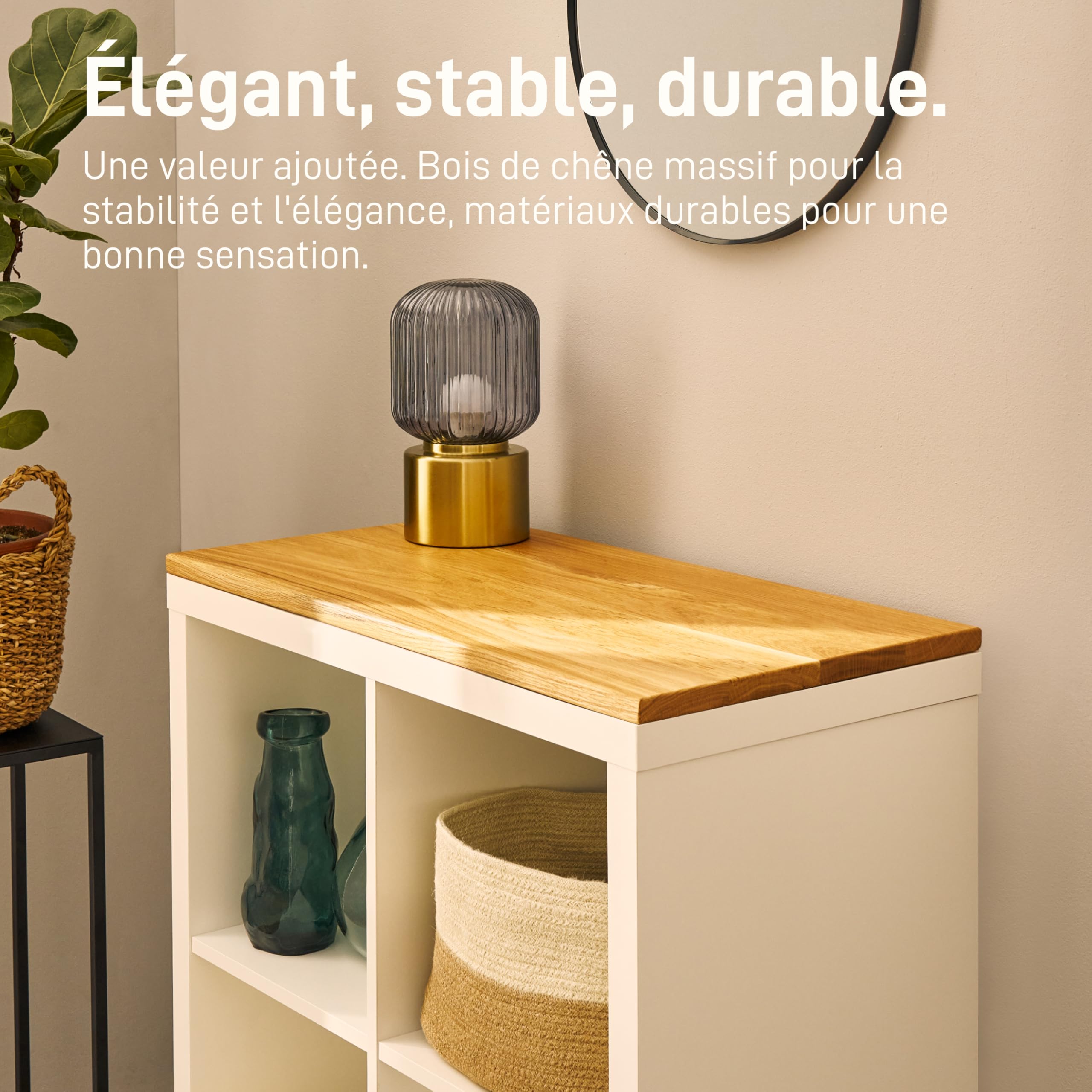 Natural Goods Berlin 1 plaque de recouvrement en chêne Kallax - IKEA Upcycling DIY - Plaque en bois 2 cm d'épaisseur pour Kallax fonction antidérapante