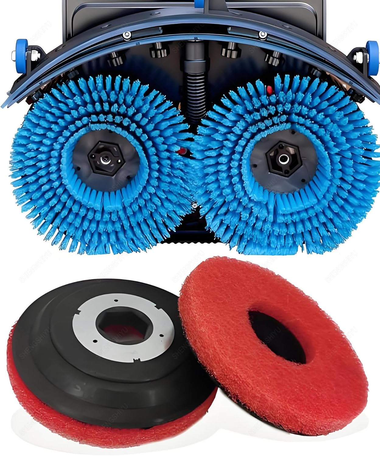 Multi-Functional Floor Buffer Polisher Machine,Commercial Floor Washer,Dual Brush,Cordless Electric Floor Cleaner,Floor Scrubber Machine for Home and Commercial Spaces Grey