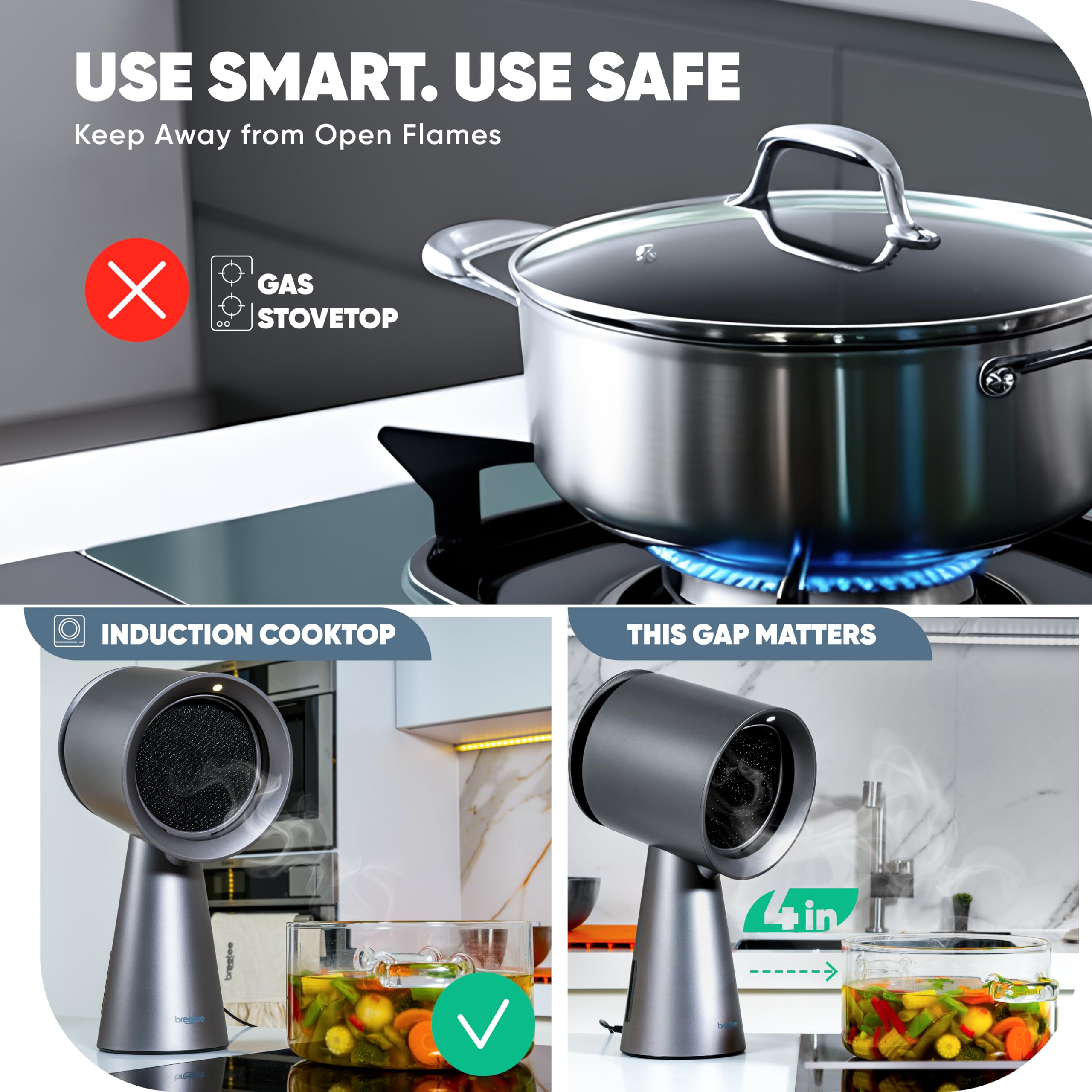 Campana extractora portátil para cocina, potente campana de cocina compacta de 3 velocidades con doble filtro, ventilador de escape de cocina con filtros de carbono para vehículos recreativos 9