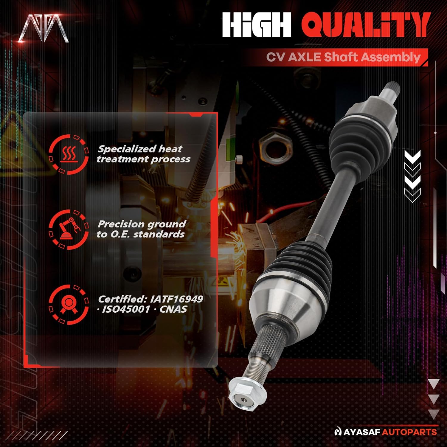 MAYASAF 66-1465 66-1466 Front CV Axle Shaft Assembly Compatible with Chevy Traverse 2009-2017,Buick Enclave 2008-2017, for Saturn Outlook 2007-2010, for GMC Acadia 2007-2017- V6 3.6L