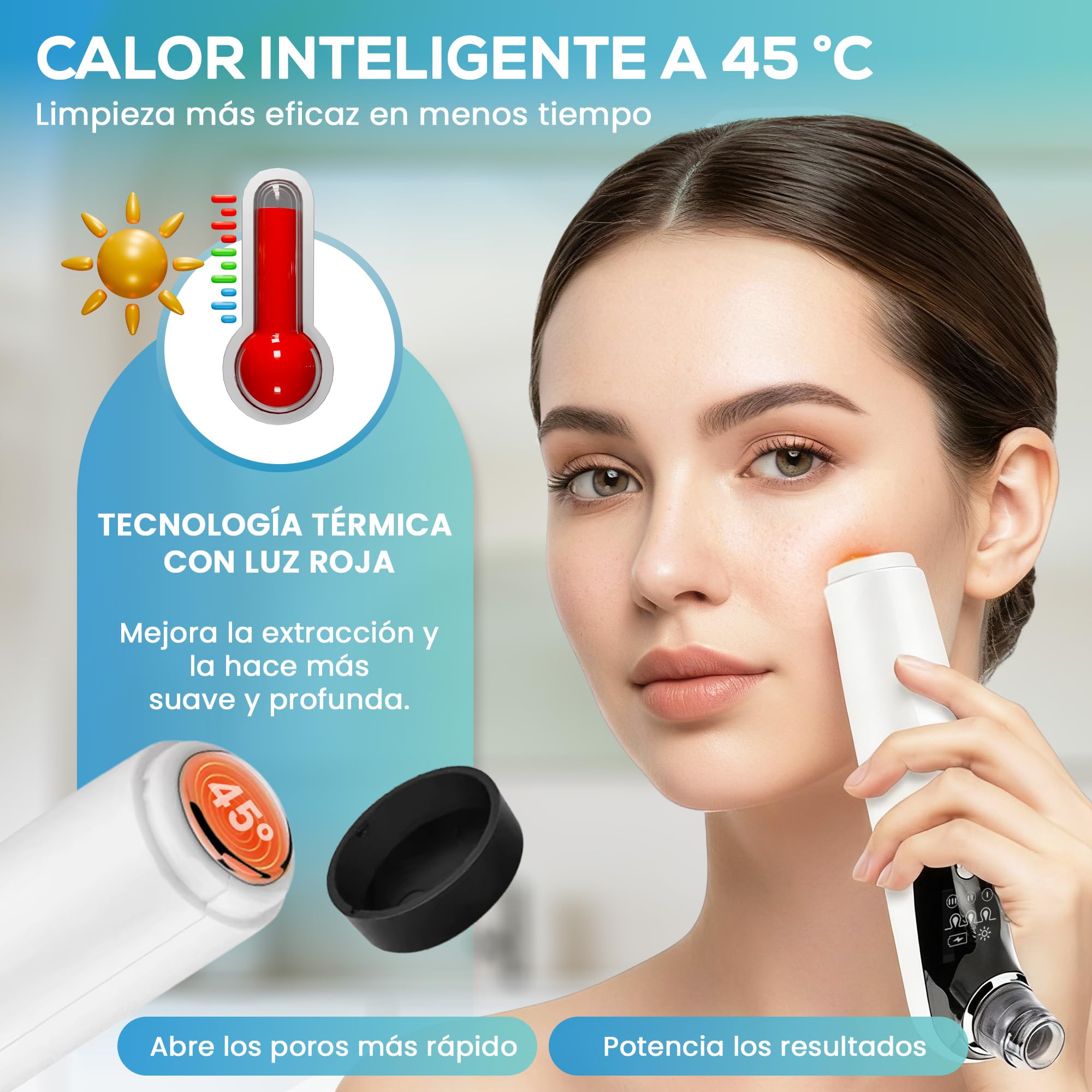 APEXGODS Succionador de Puntos Negros Eléctrico 45°C Profesional