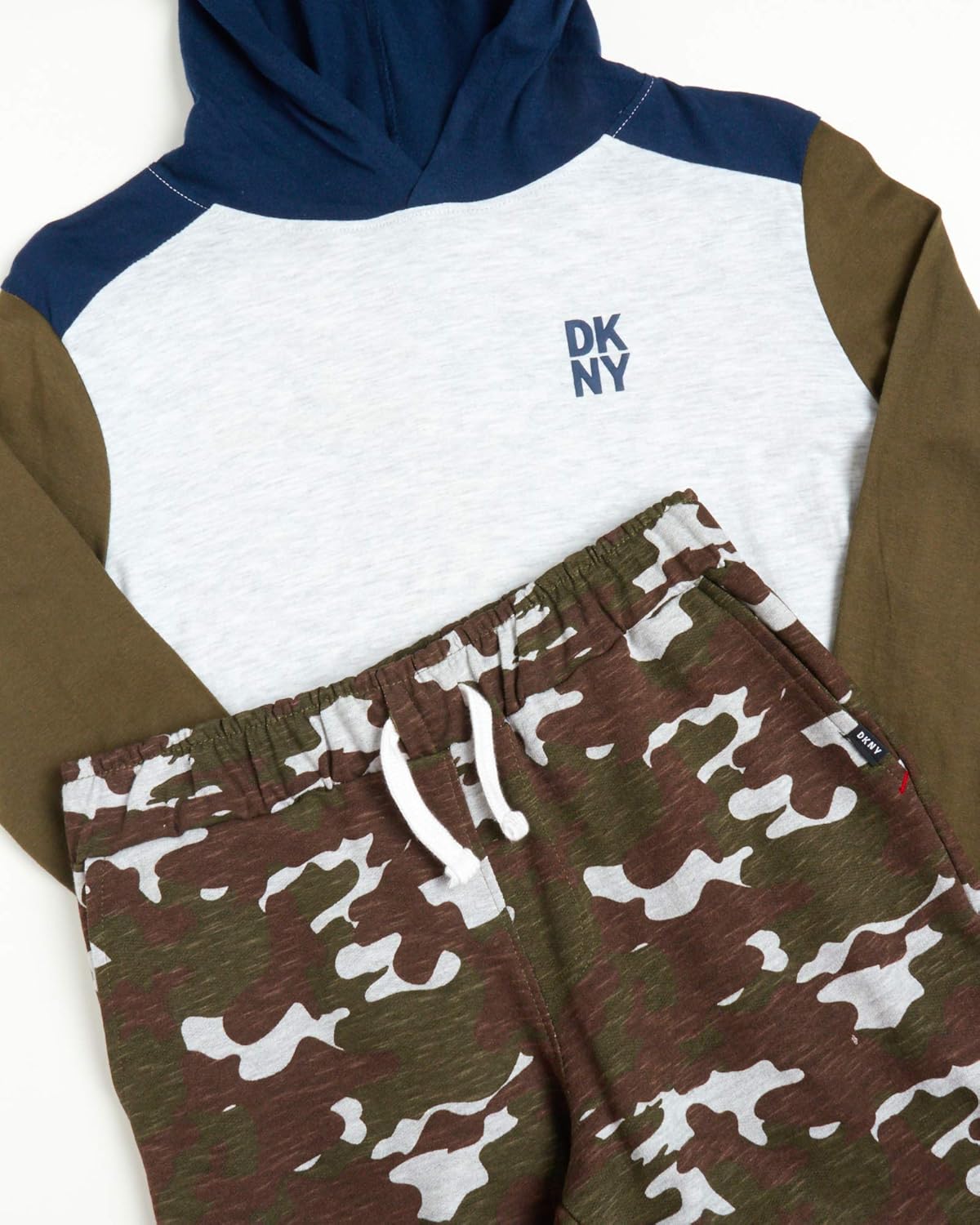 DKNY Boys' Jogger Set - 2 Piece Soft Fleece Pullover Hooded Long Sleeve Shirt and Sweatpants for Boys (Sizes: 4-12) - Image 2