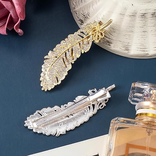 Miniatura 7 de 4 pasadores de pelo de cristal con diamantes de imitación, pinzas para el cabello con diamantes de imitación, accesorios para el cabello de cristal