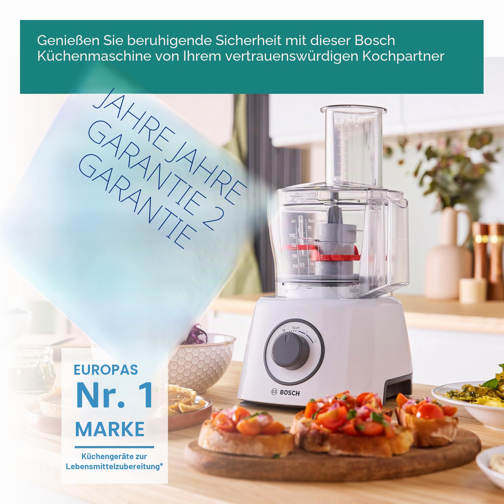 Bosch MCM3100WGB Kompakt-Küchenmaschine MultiTalent 3, 700 W, weiß