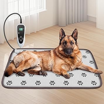 GOLOPET Large Dog Heating Pad 34x21in with Smart Thermostat Switch and Power Line Protection Tube...