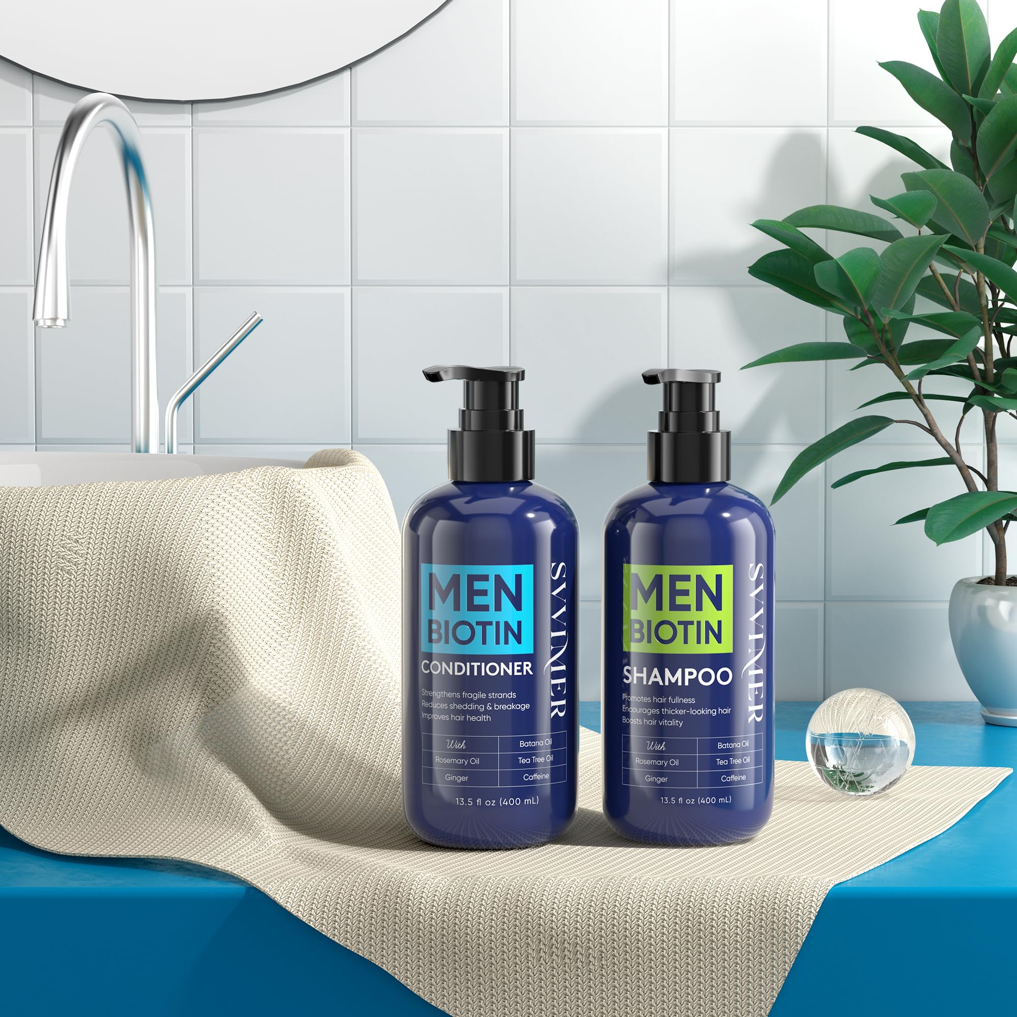 Hair Growth Shampoo for Men - Biotin Thickening Shampoo with Rosemary Tea Tree Oil Caffeine for Hair Loss and Thinning - 13.5 Fl Oz (Pack of 1)