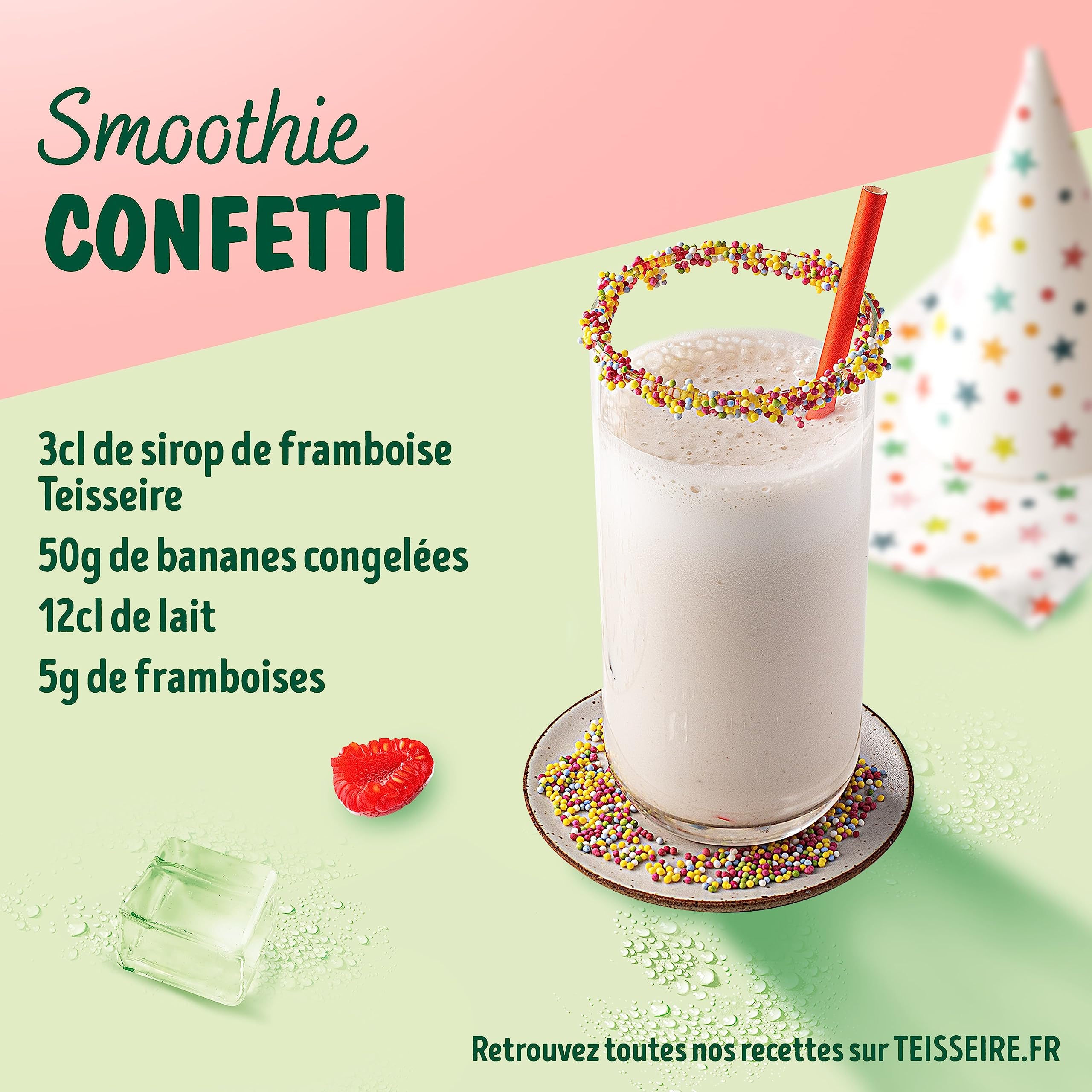 Teisseire Sirop de Framboise pour Boisson Rafraîchissante, Cocktails, Bidon Recyclable 6x60cl
