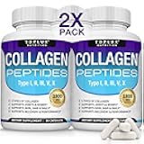 Toplux Multi Collagen Peptides Pills 1800 Mg Complex - Type I, II, III, V, X Premium Collagen Complex for Better Skin & Hair, Strong Joint, Hydrolyzed Protein, for Men Women, 90 Capsules, Supplement