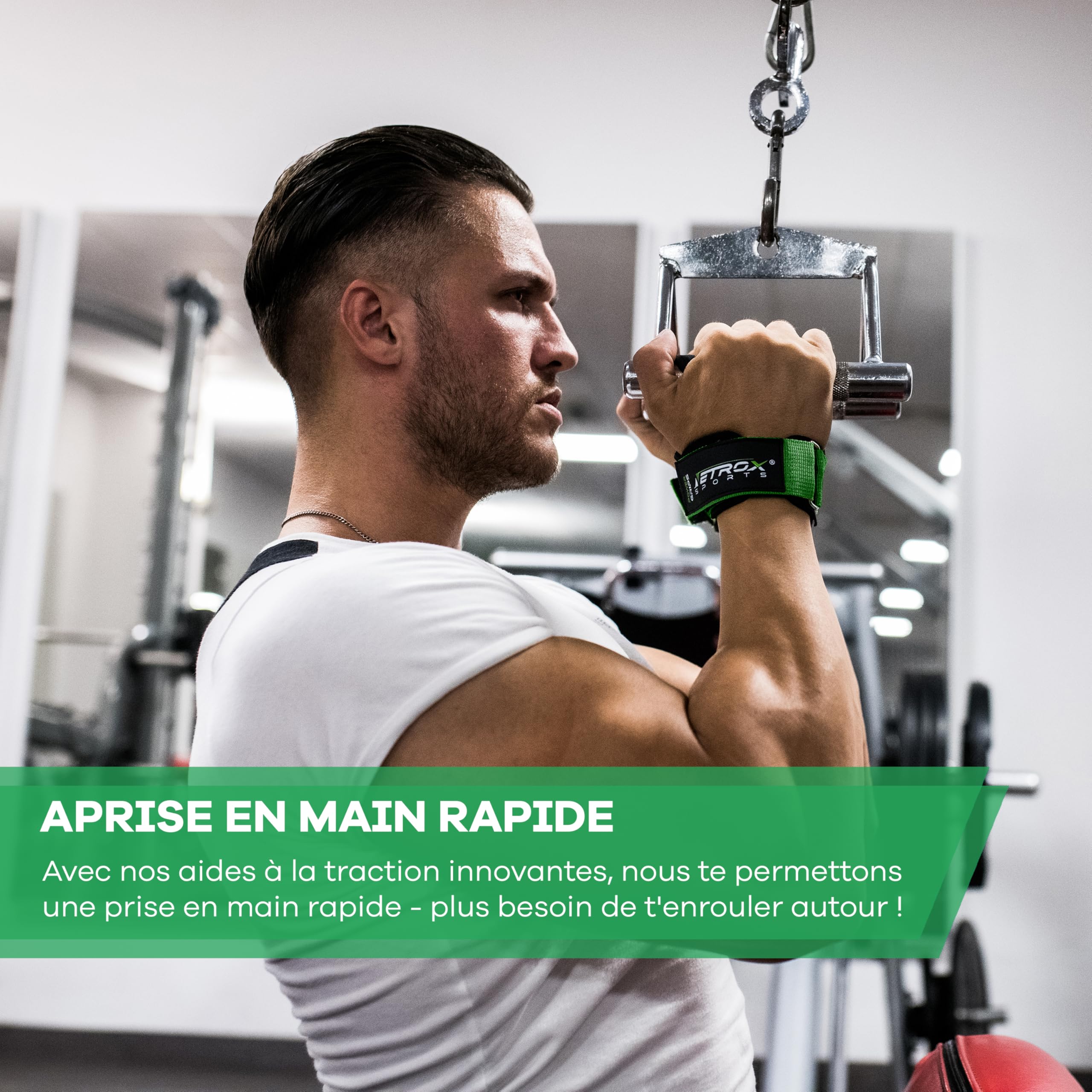 Power Grips pour Musculation – Sangles de tirage résistantes pour Fitness et Levage, idéales pour Sangle Poignet, Straps Homme, Accessoires de Sport, Sangle de Levage et Bandes Musculation