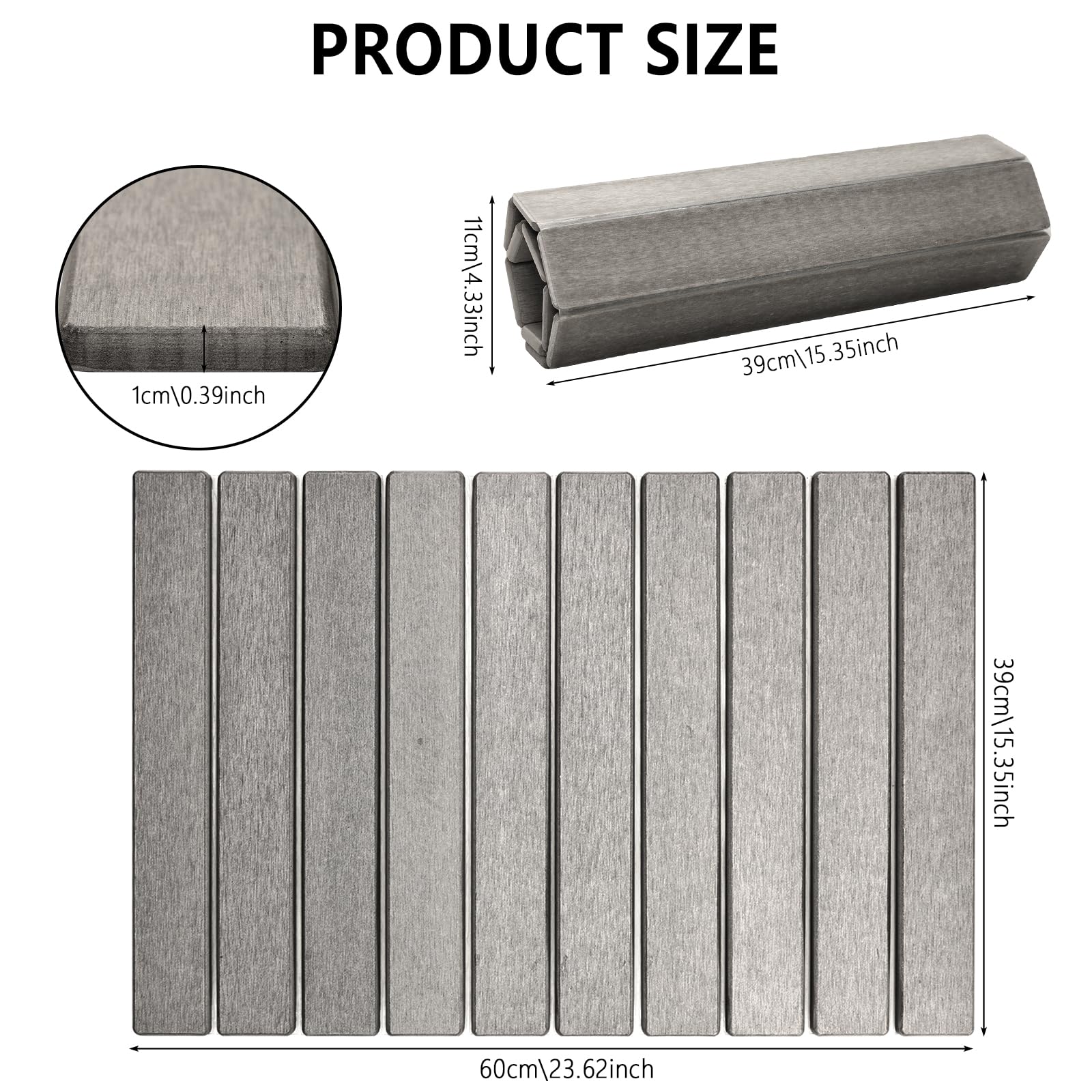 Stone Drying Mat for Dish Drying Rack, Drying Stone for Kitchen Counter Quick Dry for Dishes Cups Bottles, Large Foldable Absorbent Diatomaceous Earth Mat Bathroom Any Countertop, 24