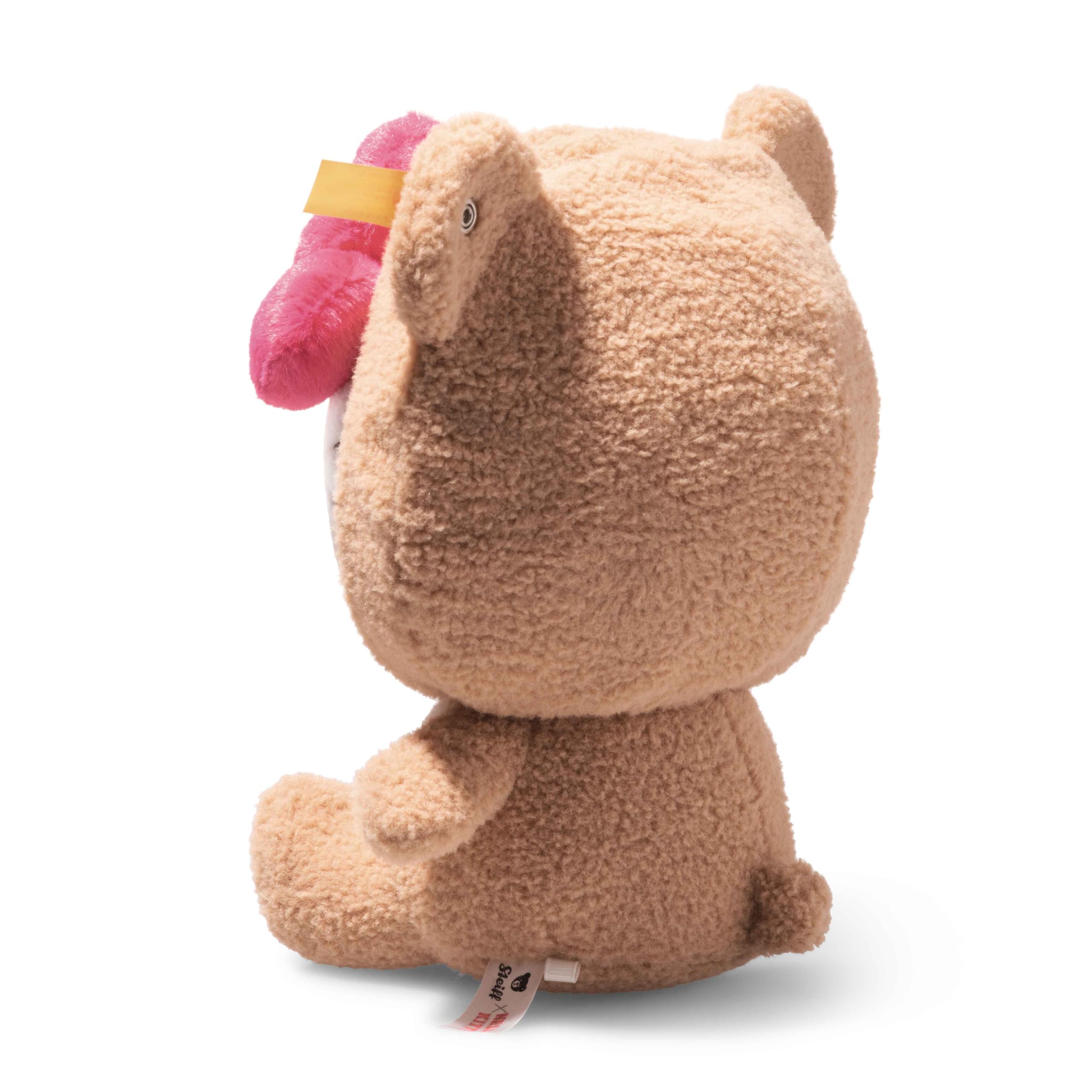 Steiff Hello Kitty w kostiumie pluszowego misia, 20 cm, przytulanka z miękkiego pluszu, odpinany kaptur, pluszowa zabawka, prezent dla dzieci i kolekcjonerów, można prać w pralce