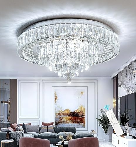 Miniatura 4 de dolria Candelabros LED modernos, lámpara de comedor cerca del techo, lámpara de techo empotrada, lámpara regulable con control remoto para sala de