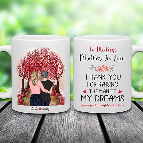Vista 25 de WHIDOBE Taza de café personalizada de 11 onzas, taza de 15 onzas para mamá, hija con personajes femeninos, nombres, citas, regalo personalizado
