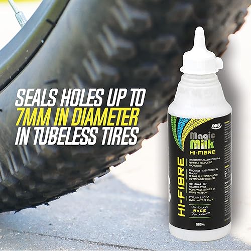 Miniatura 6 de Magic Milk Hi-Fiber Tubeless Tire Sealant - Microfiber-Filled Bike Tire Sealant for MTB, Road Race Bicycle Long-Lasting, Eco-Conscious Puncture