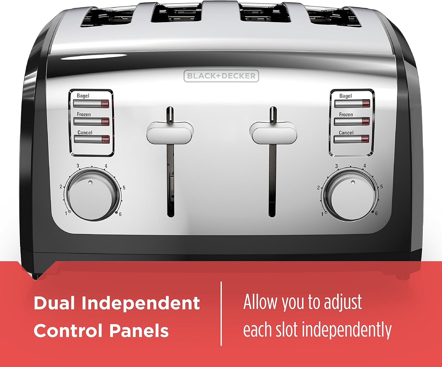 BLACK+DECKER T4569B 4-Slice Toaster, Bagel Toaster, Black : Everything Else
