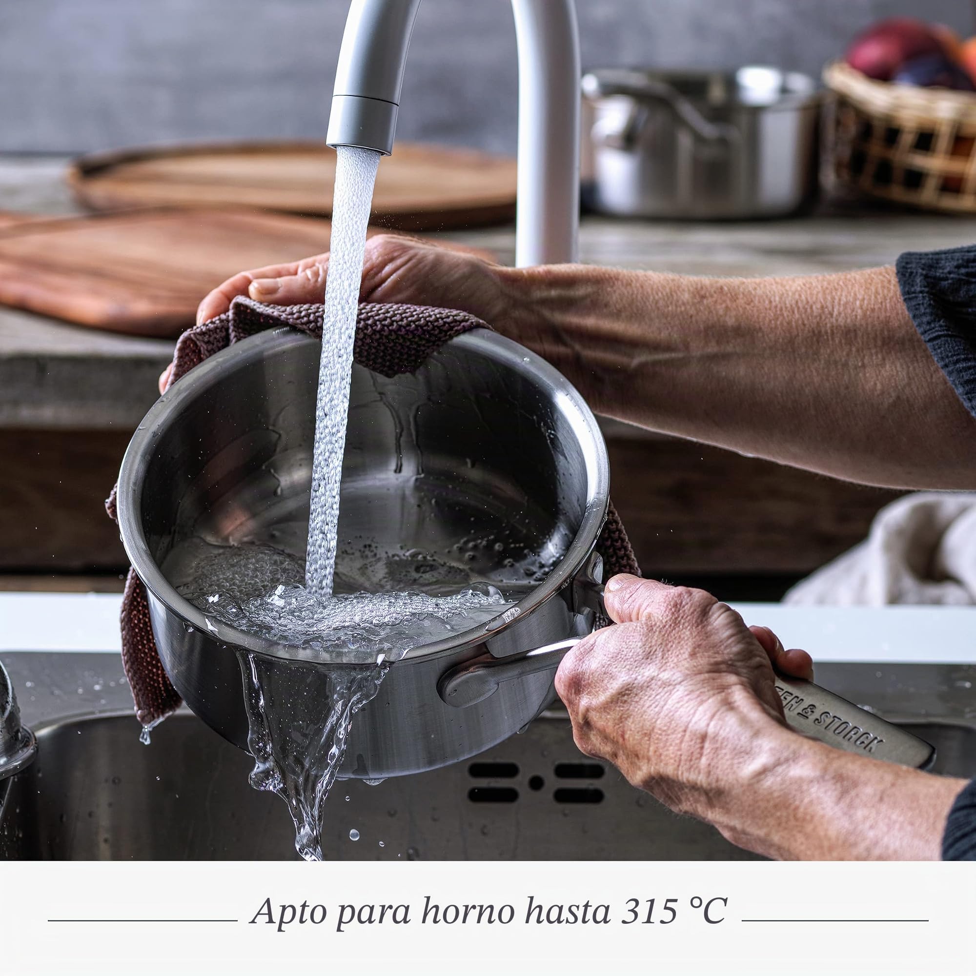Merten & Storck Tri-Ply Juego de 8 Ollas y Sartenes de Scero Inoxidable Tricapa para Inducción, Incluye sartenes, cacerolas, ollas y tapas, Multicapa, Apto para Horno y Lavavajillas, Plata