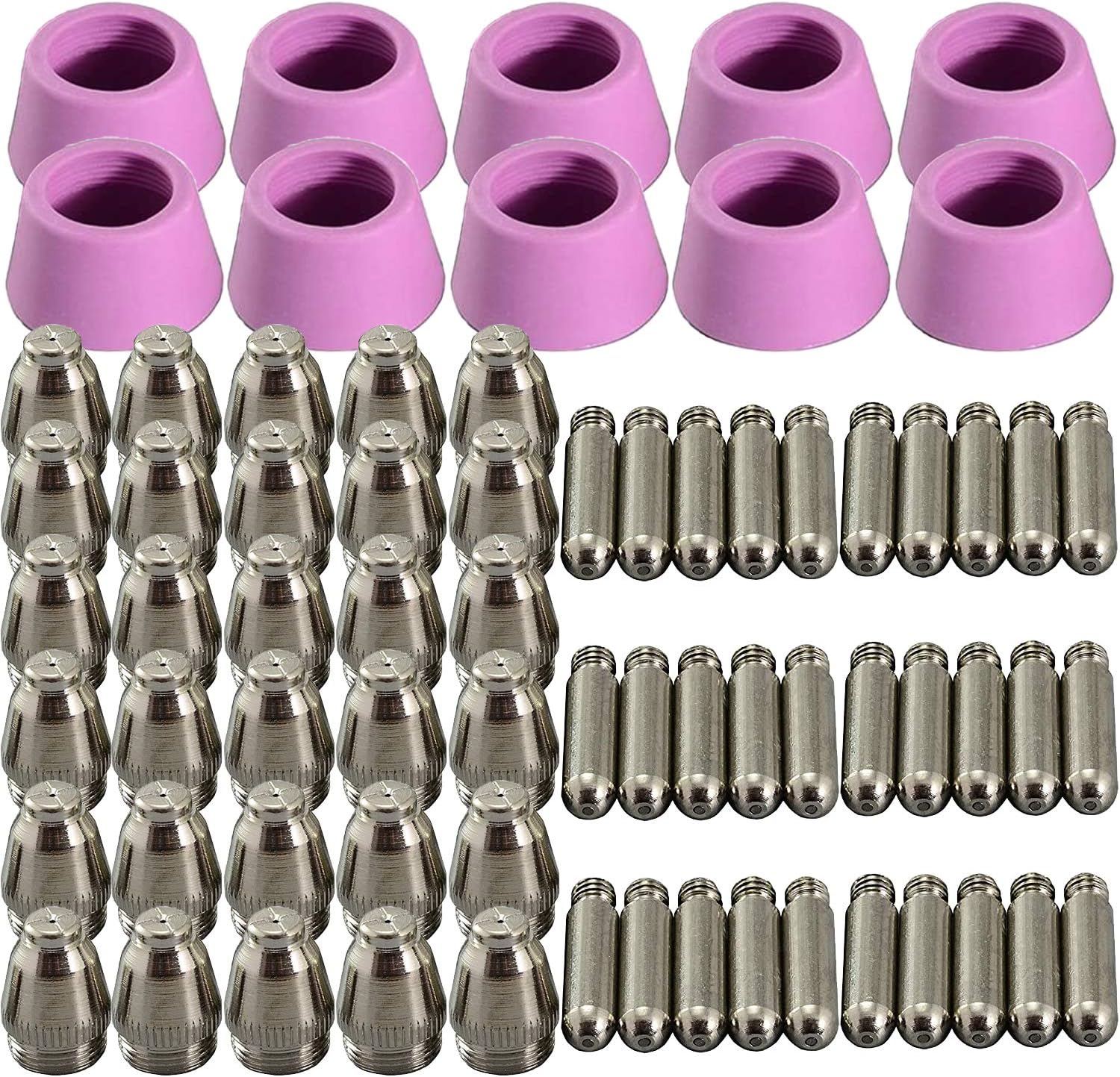 70Pcs Plasma Cutter Torch Consumables Nozzles Tips Kit For SG-55 AG-60 40/50/78 Amp…