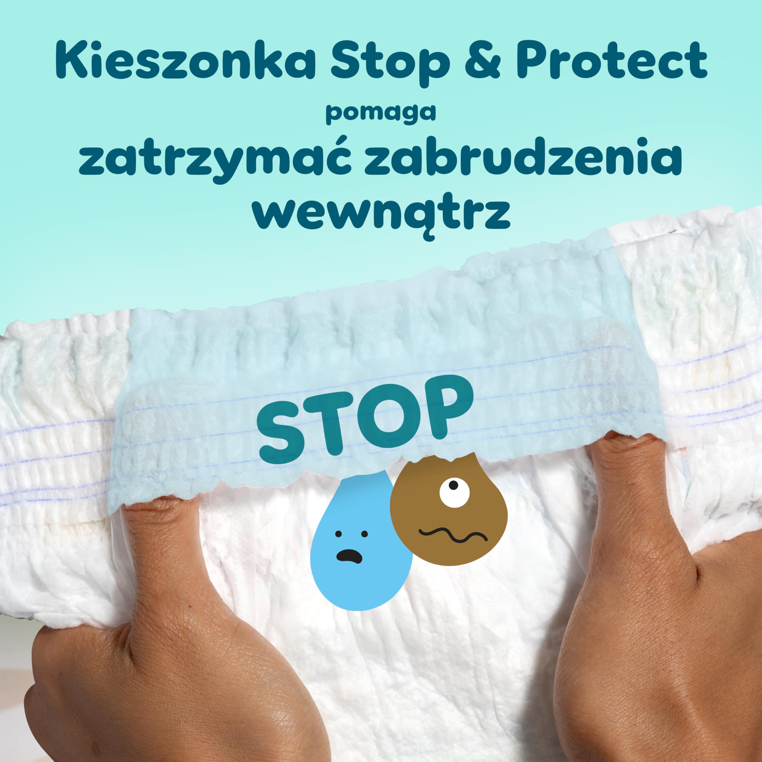 Pampers Premium Care Pieluchomajtki Rozmiar 6, 72 szt., 13kg-19kg, pełne dopasowanie 360° i miękkie osłonki wokół nogawek zapewniają największy komfort i najlepszą ochronę