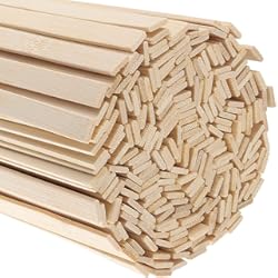 Palilleria Listones De Madera Decorativos Para Pared HAKZEON 300 Listones de Madera, Cuadrado Palitos de Bambú Natural, 40 x 0.9 cm Palos Madera, para Manualidades, Decorativos, Proyectos de Arte y Escuela