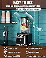 Vista 6 de WantJoin - Licuadora comercial profesional con carcasa reductora de ruido, de 2200 W, de potencia industrial fuerte y silenciosa, grado profesional