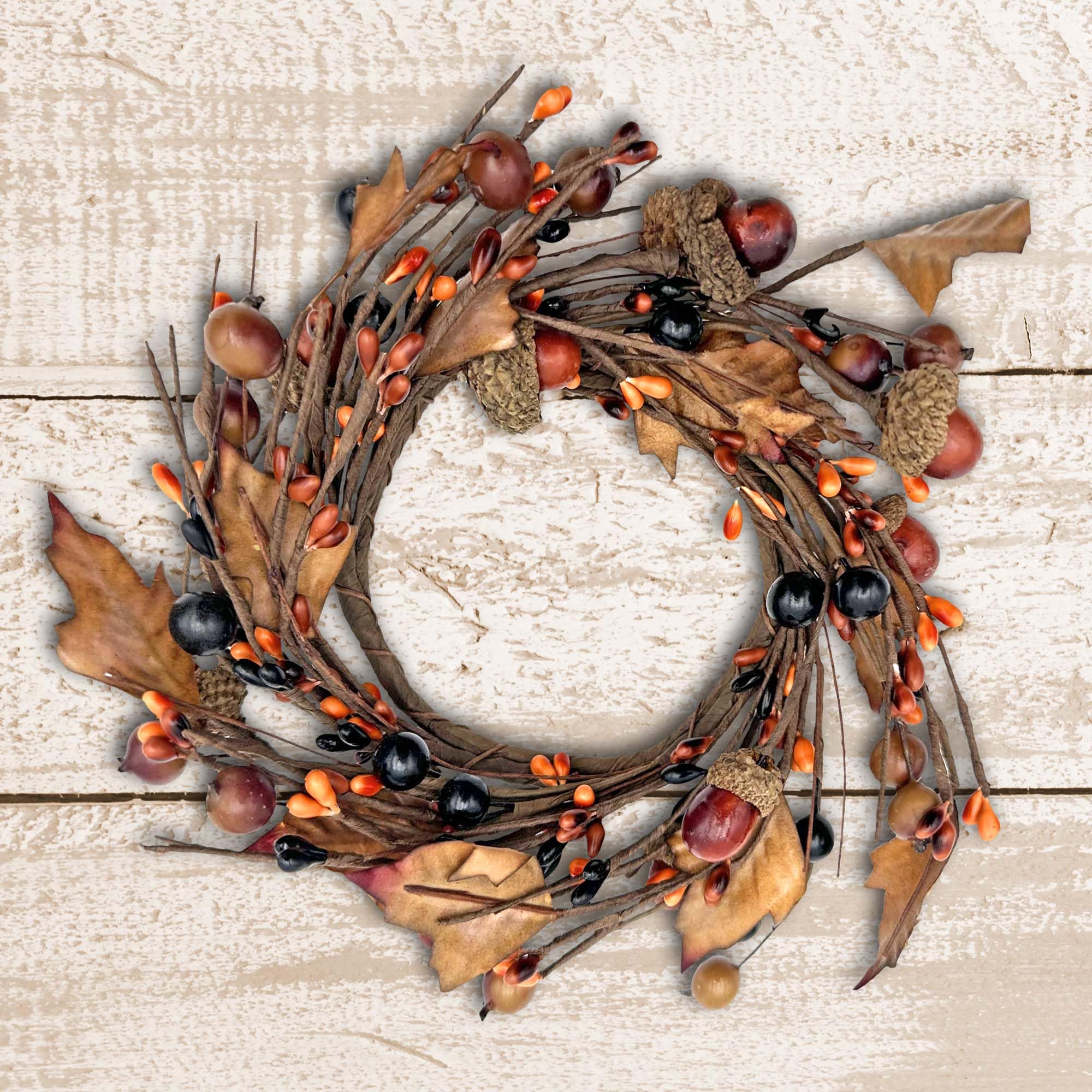 アーティフィシャル♡ベリーとどんぐりのリース 特集掲載》どんぐり林のお散歩ブーケ/アーティフィシャル/玄関リース