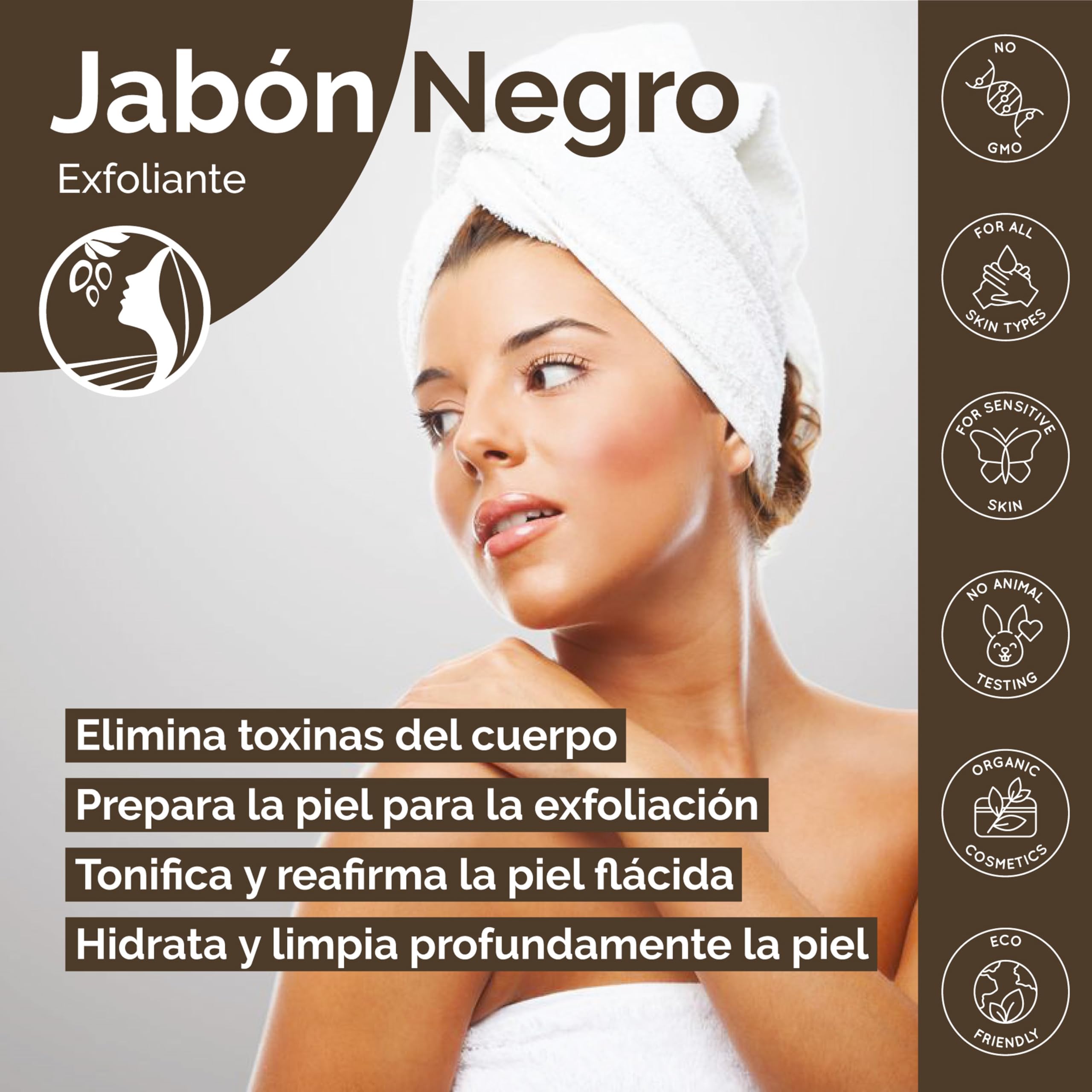 Fatima's Garden Jabón Negro con Aceite de Oliva - Limpiador Natural, 150g