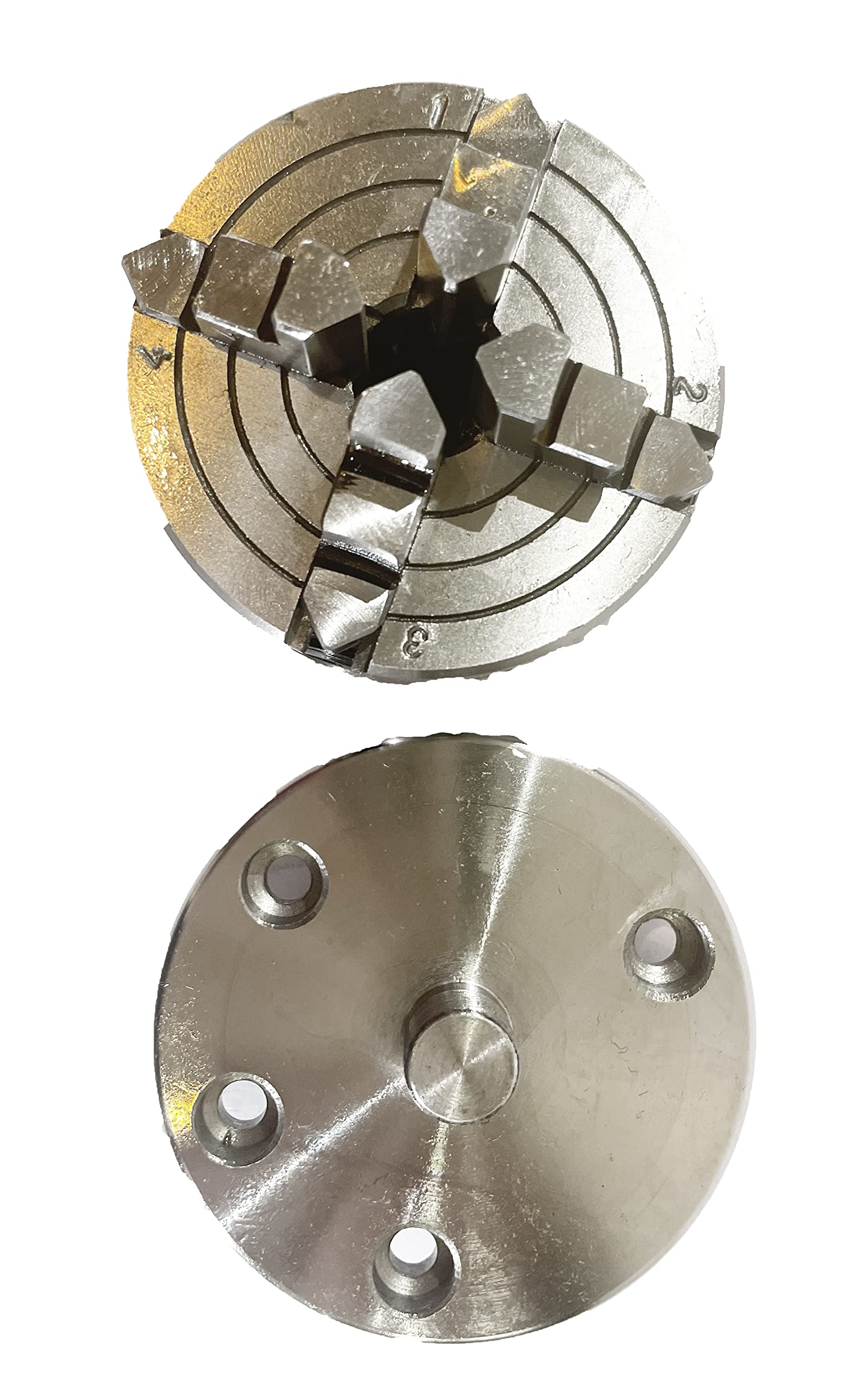 70 mm 4 mandíbulas Portabrocas para perros independientes M14 x 1 Unimat Rosca Torno con placa trasera y tuercas en T para fresado de mesa rotativa y herramientas de ingeniería