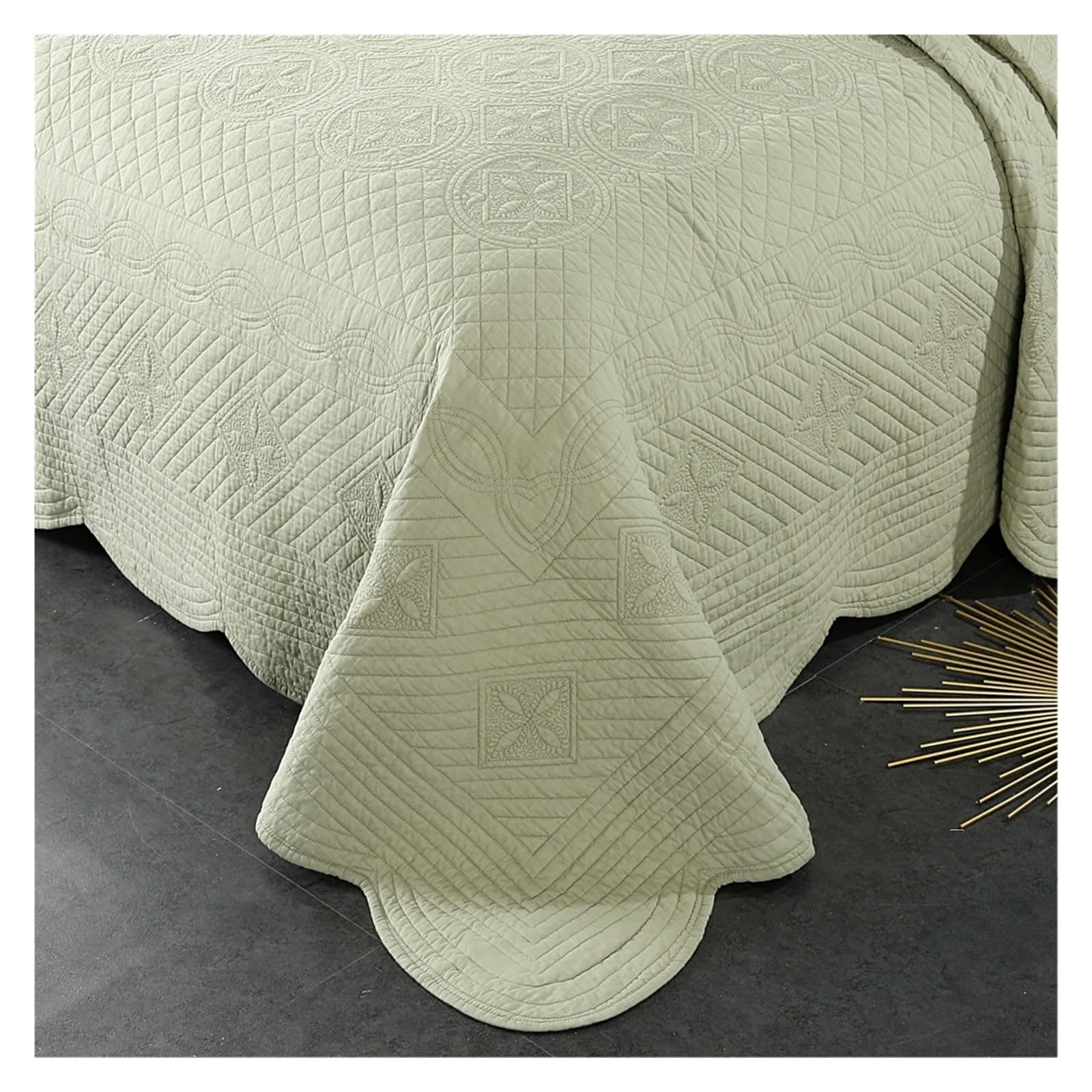 ADovz Copriletto in cotone 3 pezzi sul copriletto di lusso Biancheria da letto coppia trapunta set coprimaterasso coperta doppia copriletti e coperte,Lenzuola