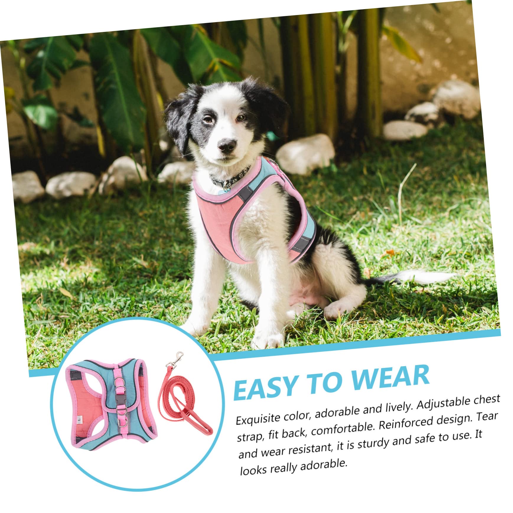 Happyyami 4 Ensembles Harnais pour Animaux de Compagnie Gilet de Tenue de Harnais de Marche pour Animaux de Compagnie Laisse Chat extérieur Ensemble Laisse Chat débardeurs Protection