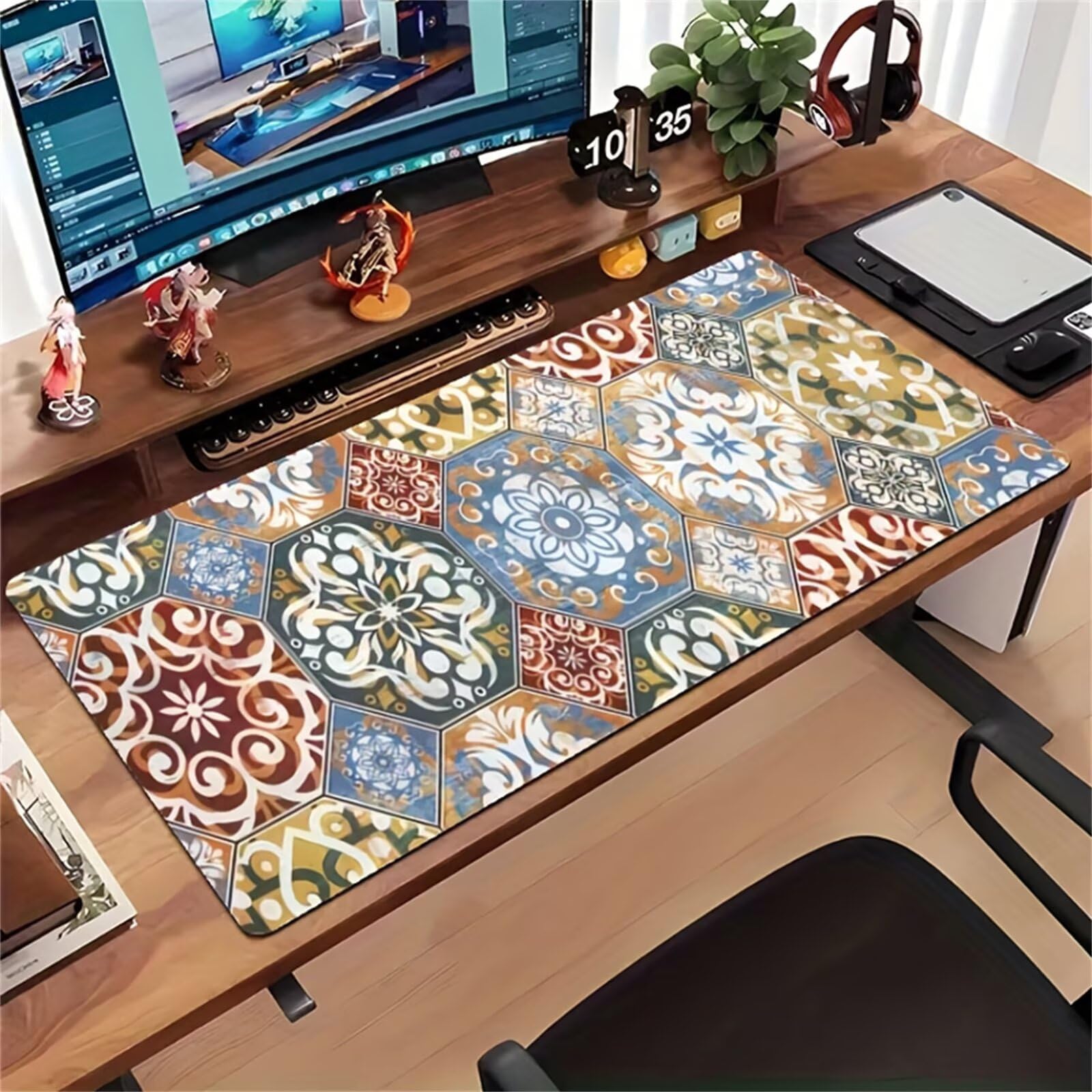 Alfombrilla de Ratón Gaming XXL 1000x500x2mm, Bohemio | Alfombrilla Escritorio Grande Antideslizante, Superficie de Alta Precisión y Velocidad para Teclado, PC y Laptop