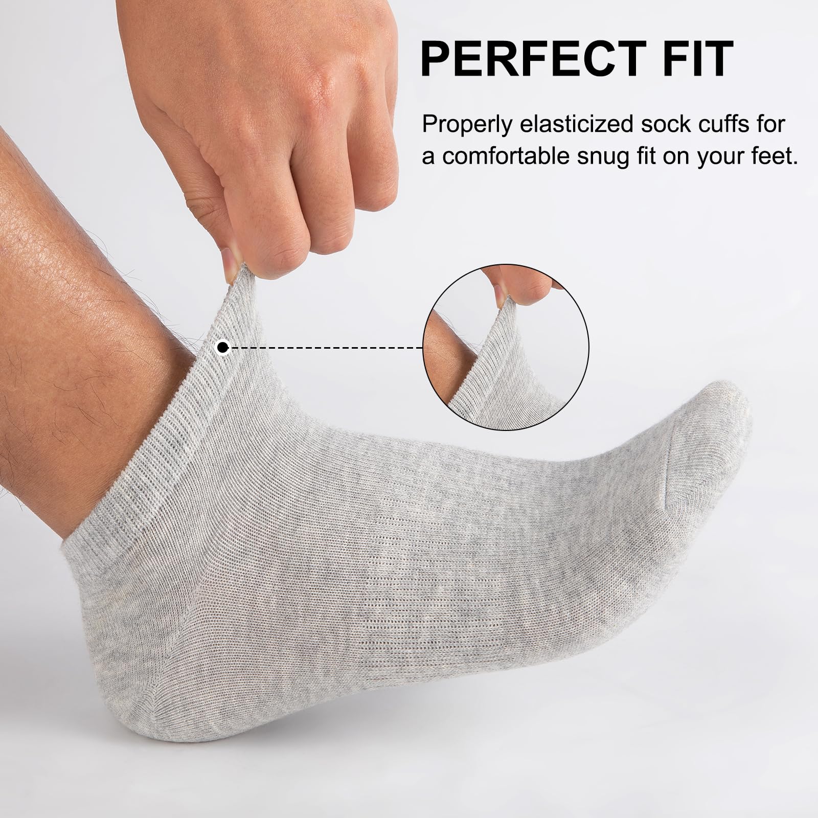 eallco Calcetines tobilleros de algodón para hombre, corte bajo, cortos, transpirables, casuales, 6 pares