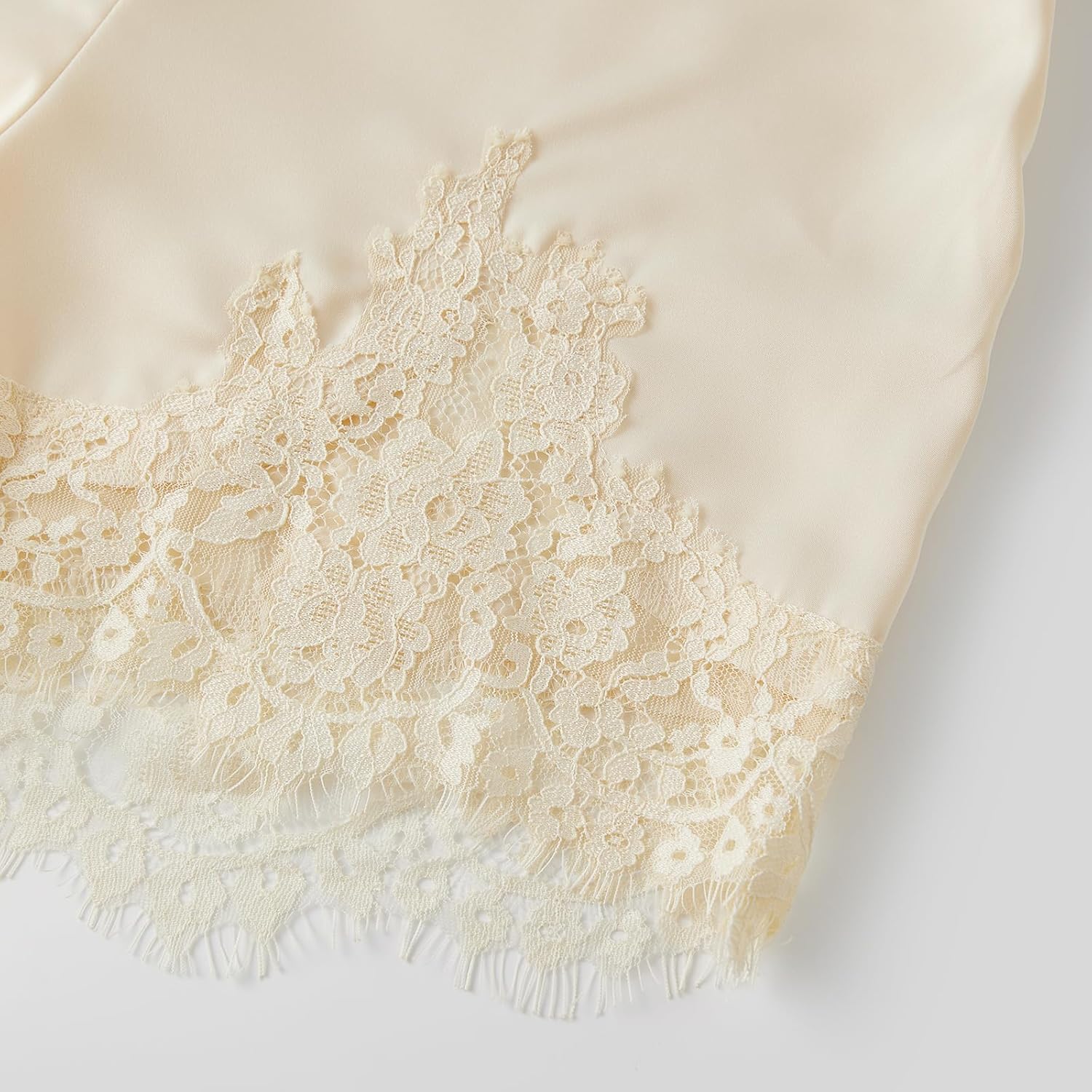 Women Silk Lace Shorts Satin Elastic Waist Lace Trim Mini Shorts Silk Patchwork Lounge Pettipants Slip Bottoms - Image 8