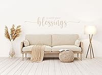 Vista 9 de Calcomanía de vinilo religioso para pared, cita inspiradora, cuenta tus bendiciones, decoración para el hogar o la iglesia para dormitorio, sala