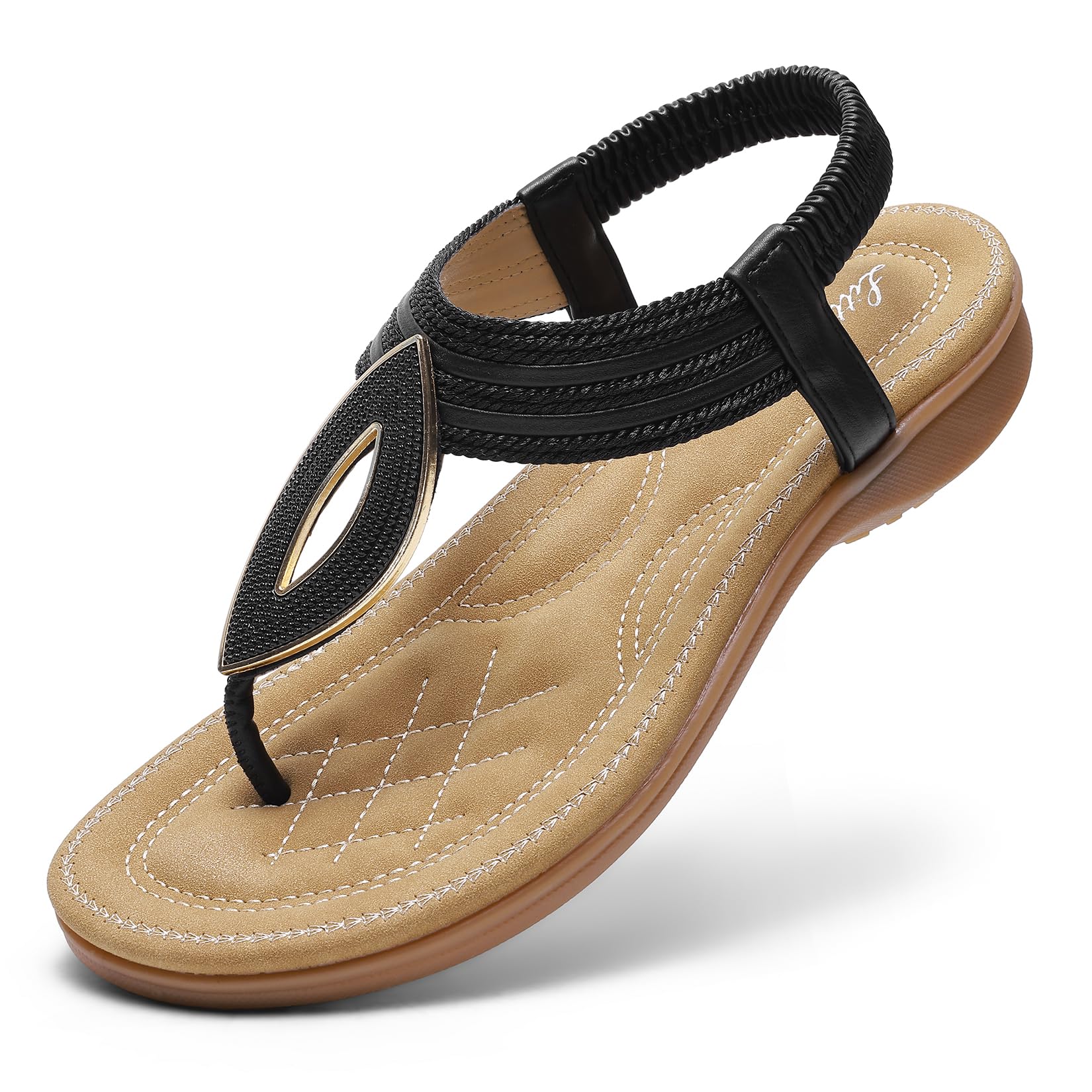 Littleplum Sandalen Damen Sommer Flache Sandaletten Elegant Sandals Strand Schuhe