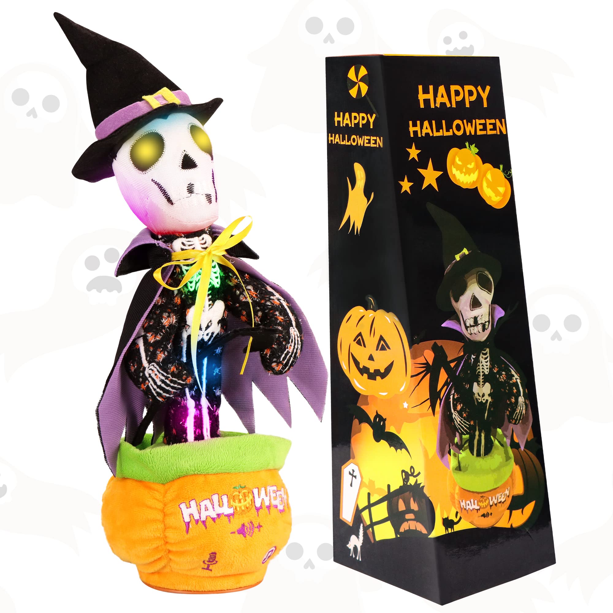 Amazon.com: FATIRO Halloween Skull Talking Singing Repeating