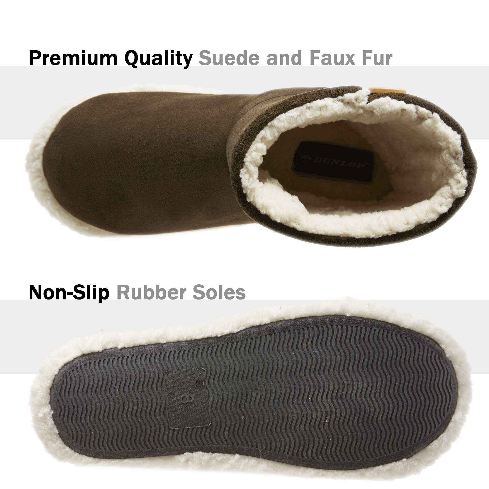 DUNLOP Pantofole Uomo a Stivaletto Invernali Peluche da Casa Ciabatte Memory Foam Antiscivolo 41-46