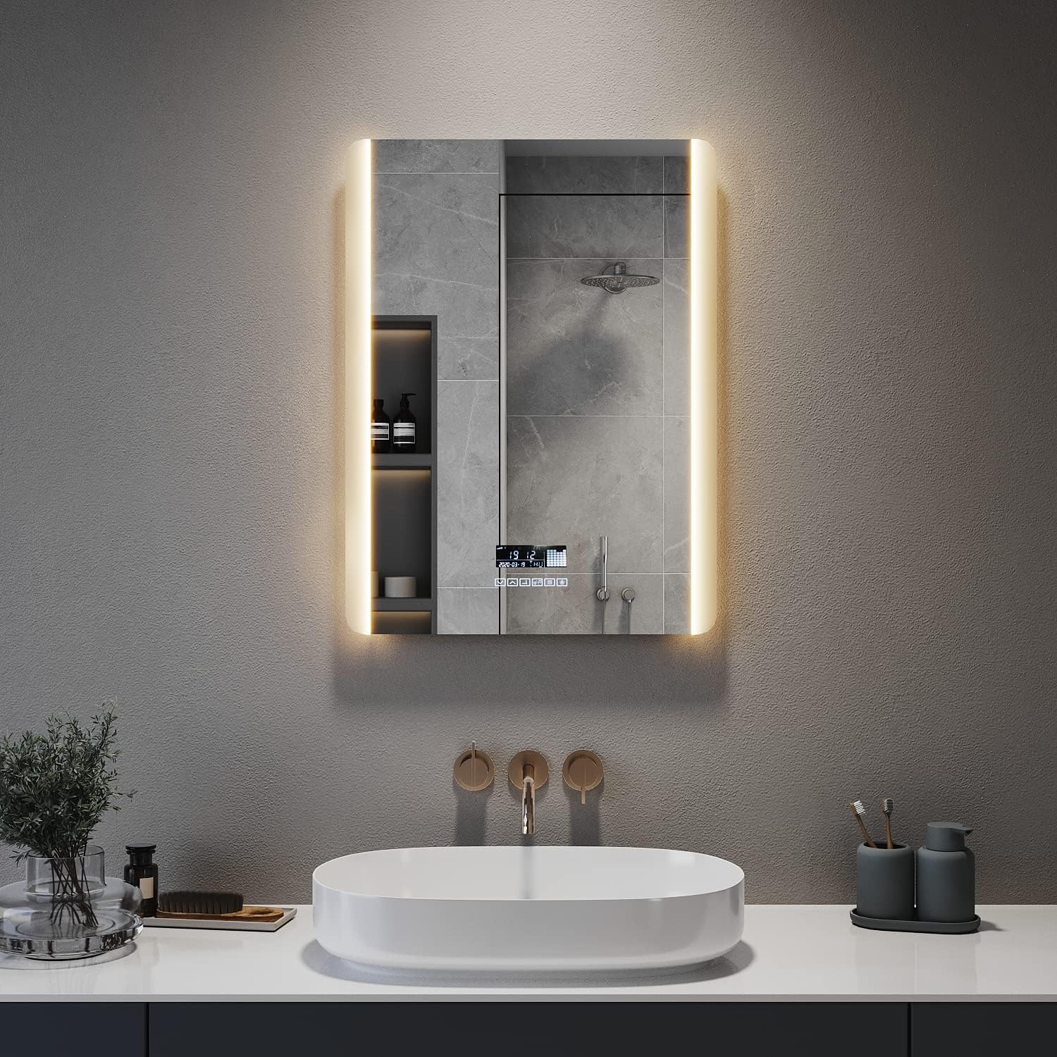 ELEGANT Backlit Bluetooth Bathroom Mirror