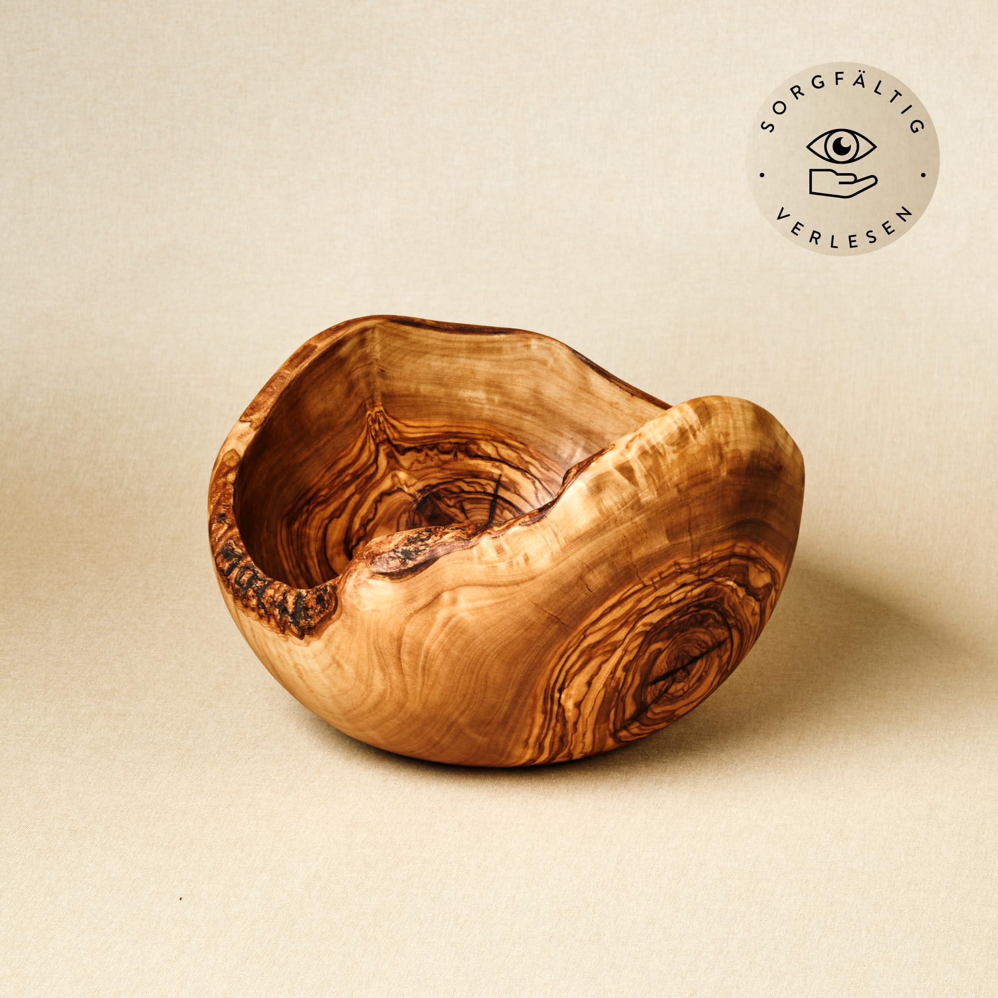 KeboLiv Olivenholz Schale 13cm - Handgefertigte Knabberschale Aus Naturholz