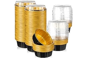Premium 100-Pack Foil Ramekins with Lids