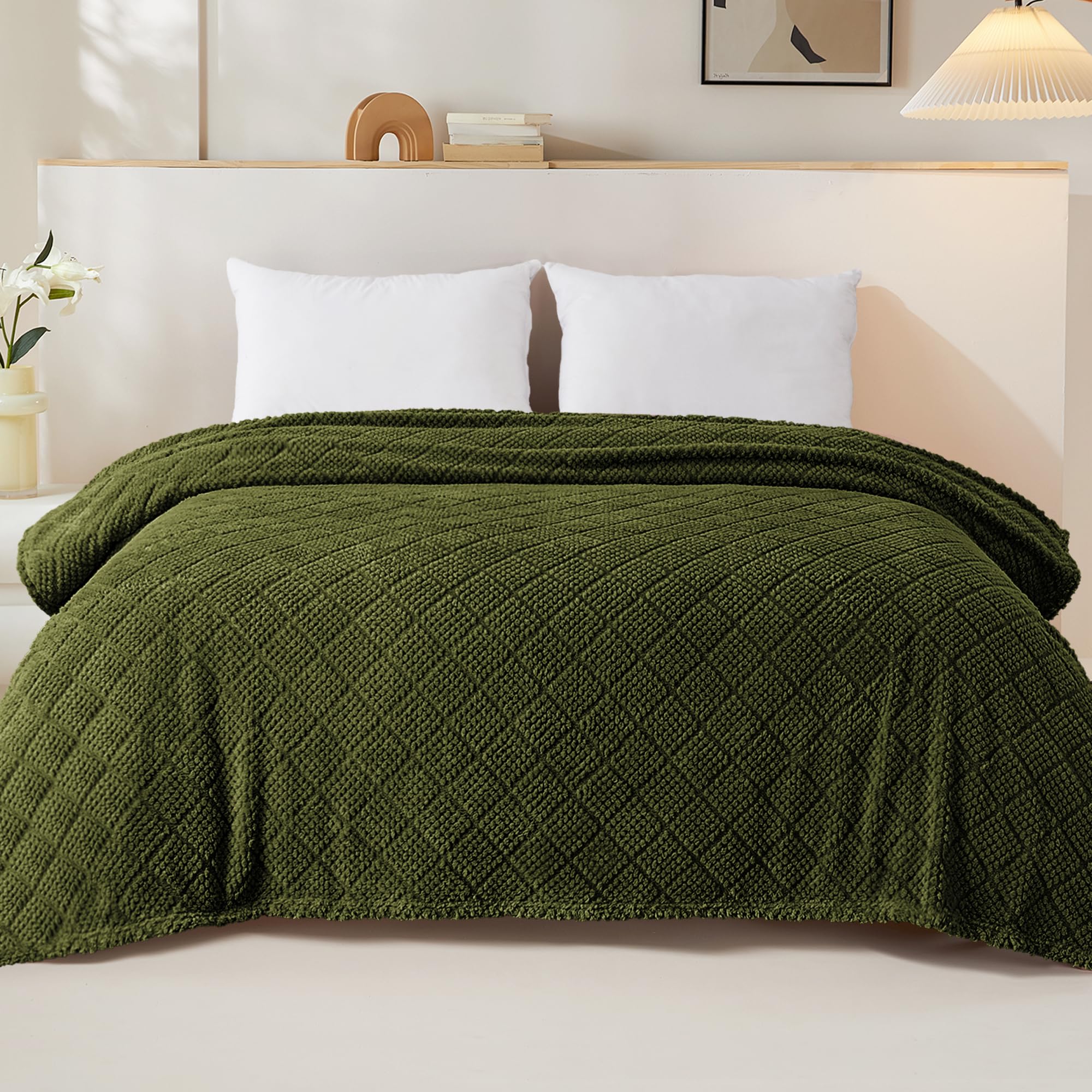 Whale Flotilla Fuzzy Fleece Double Size Blanket for Bed 150x200 CM Soft Fluffy Jacquard Waffle Blankets for All Season Lightweight and Warm - Image 2