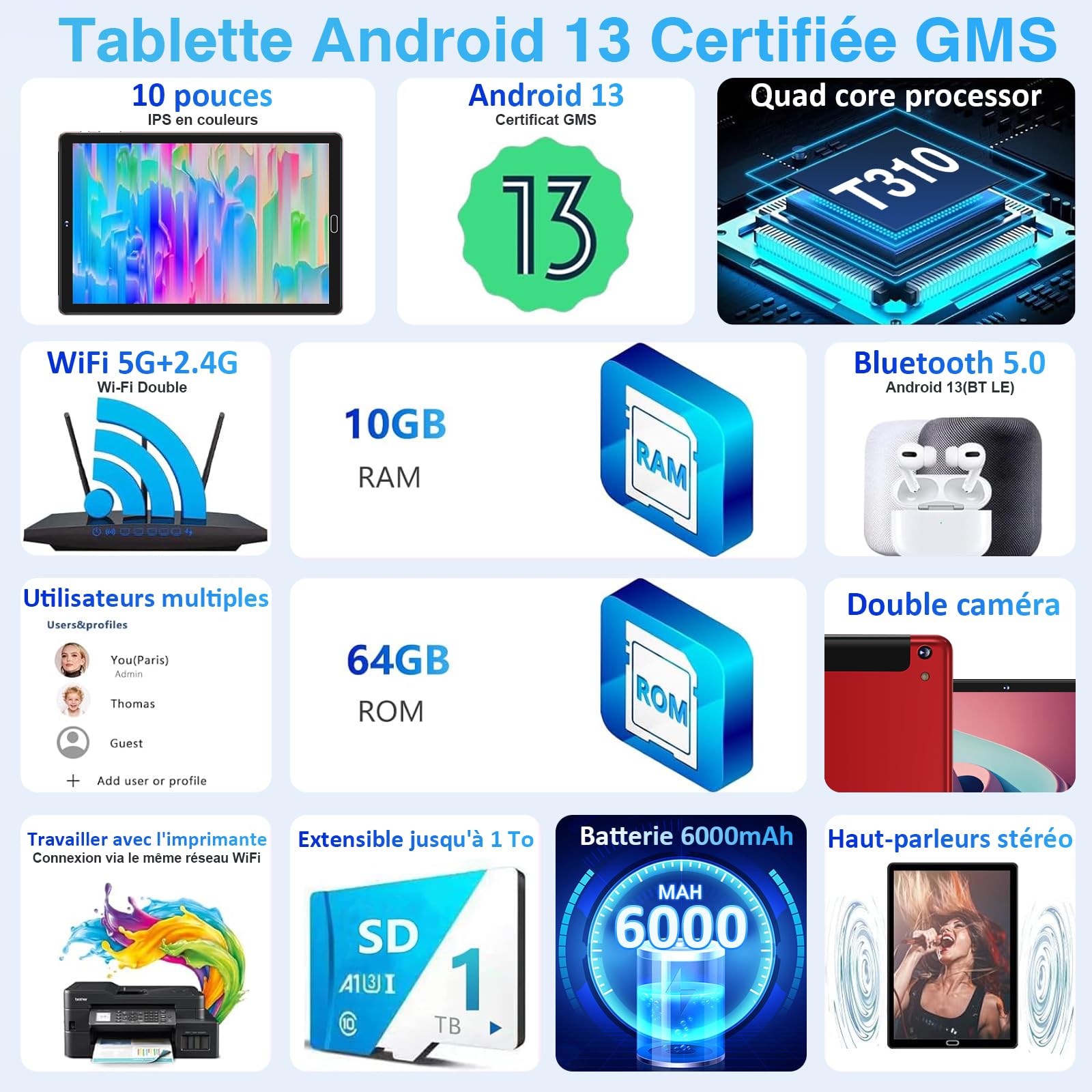 Visiter la boutique GOODTEL GOODTEL Tablette Android 64Go ROM +2 to TF Tablet 10 Pouces | 5G + 2.4G WiFi | GPS| Bluetooth 5.0 | 8MP + 5MP | Type C, OTG,Tablette Tactile avec étui, Clavier et Souris - Rouge in use
